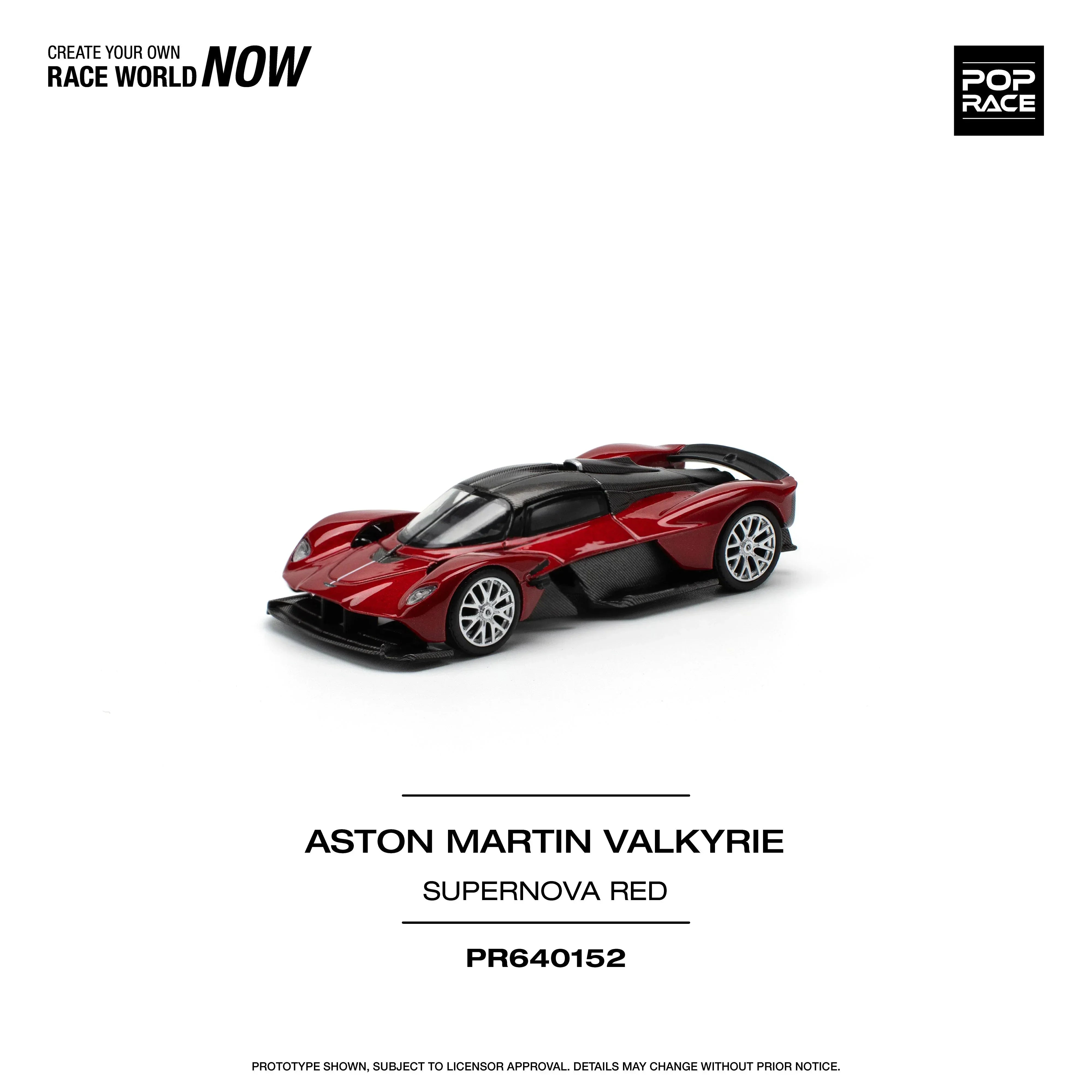 Premium scale diecast model car – Aston Martin Valkyrie Supernova, 1:64 Scale (Red) Collectible