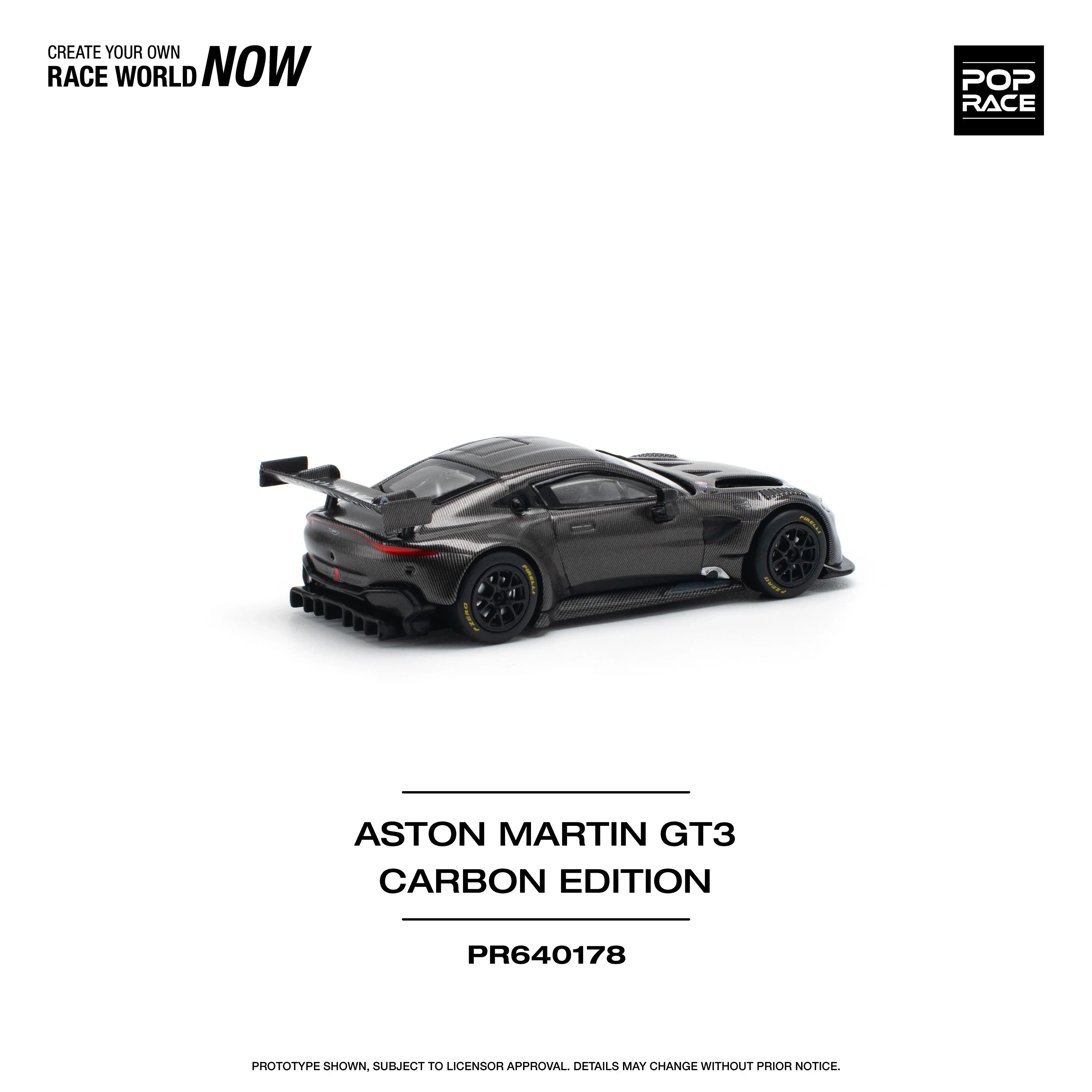 Premium scale diecast model car – Aston Martin GT3 Carbon Edition, 1:64 Scale (Black) Collectible