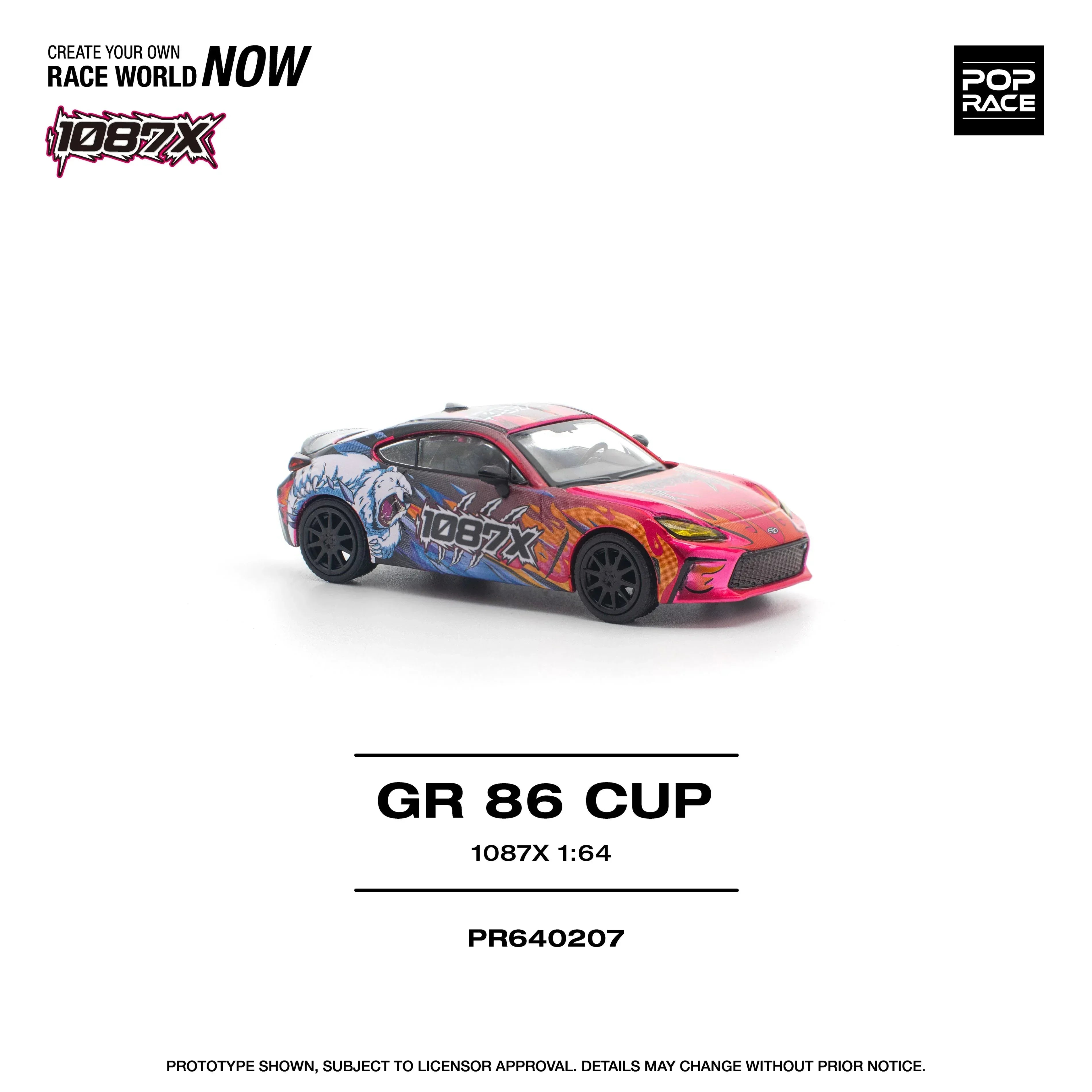 Premium scale model car for display – *PRE-ORDER* GR 86 Cup 1087X, 1:64 Scale (Red) Collectible