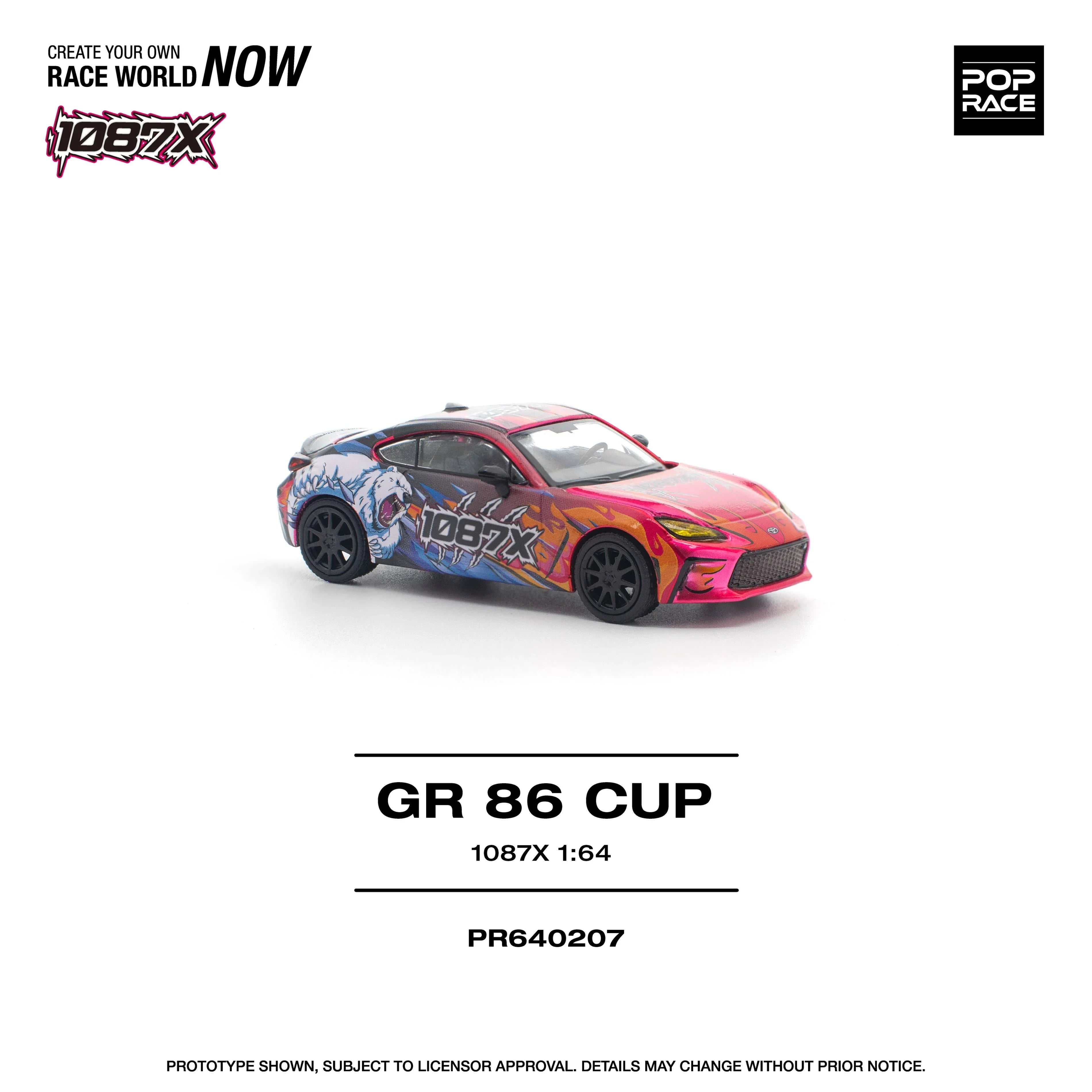 Premium scale model car for display – *PRE-ORDER* GR 86 Cup 1087X, 1:64 Scale (Red) Collectible