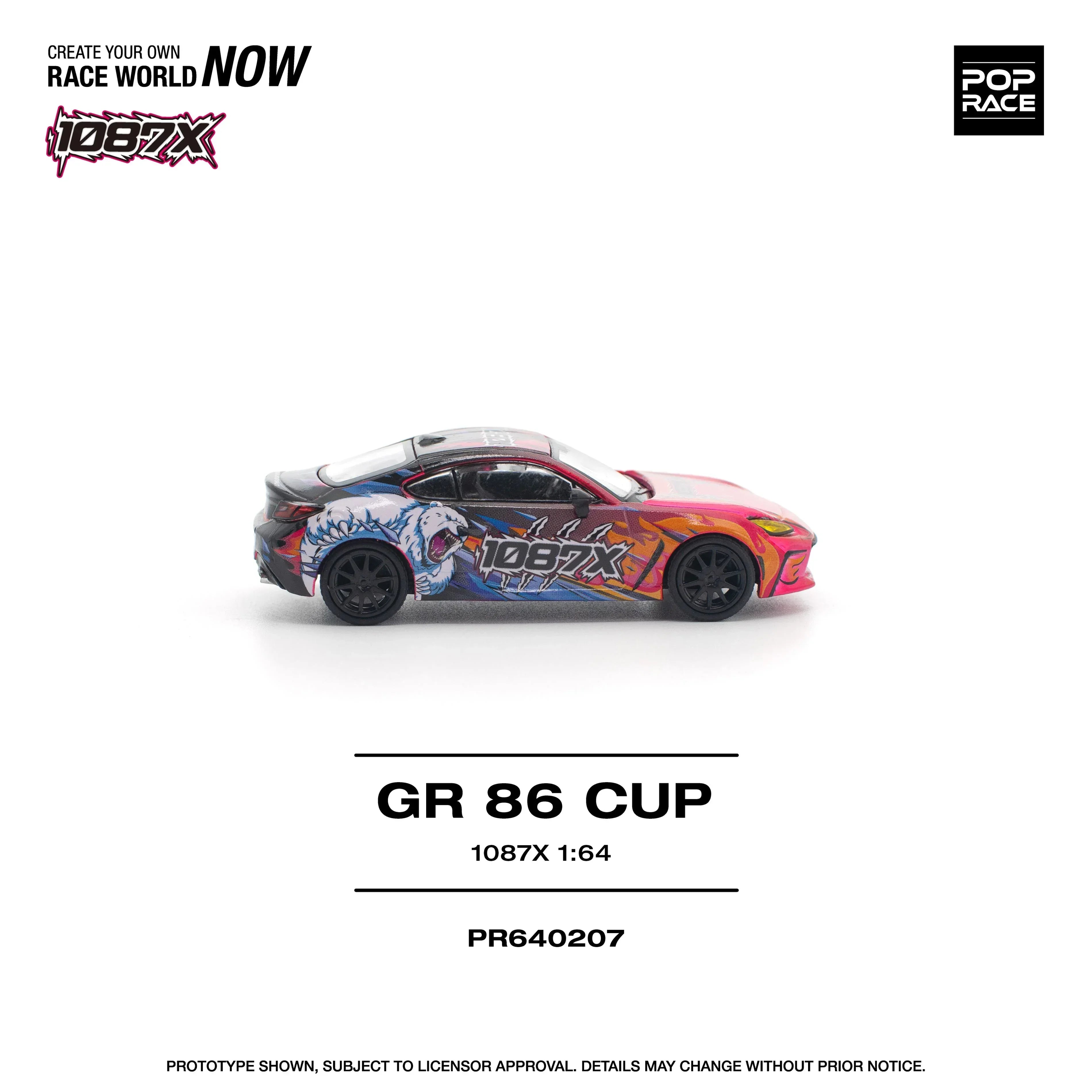 Premium scale model car for display – *PRE-ORDER* GR 86 Cup 1087X, 1:64 Scale (Red) Collectible