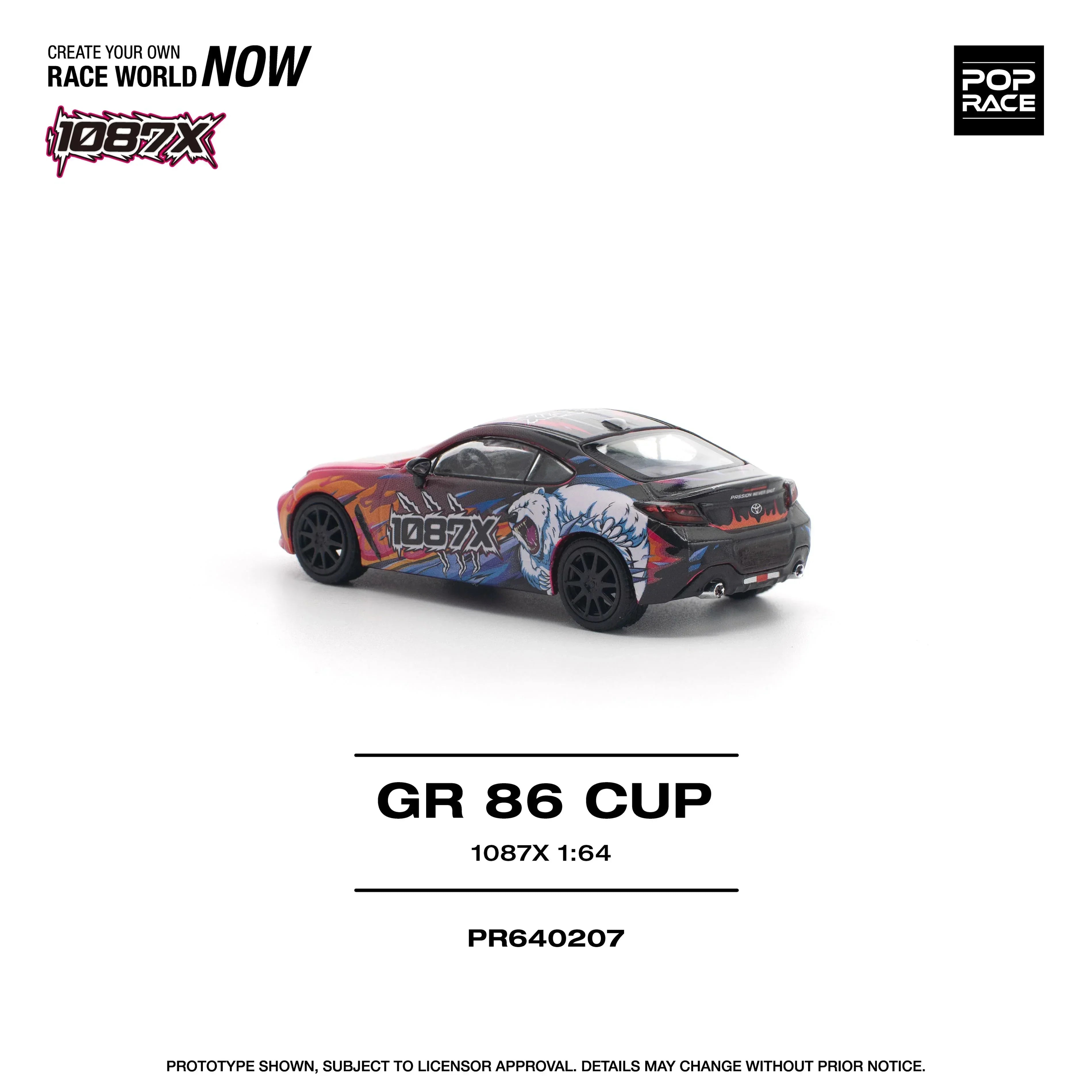 Premium scale model car for display – *PRE-ORDER* GR 86 Cup 1087X, 1:64 Scale (Red) Collectible