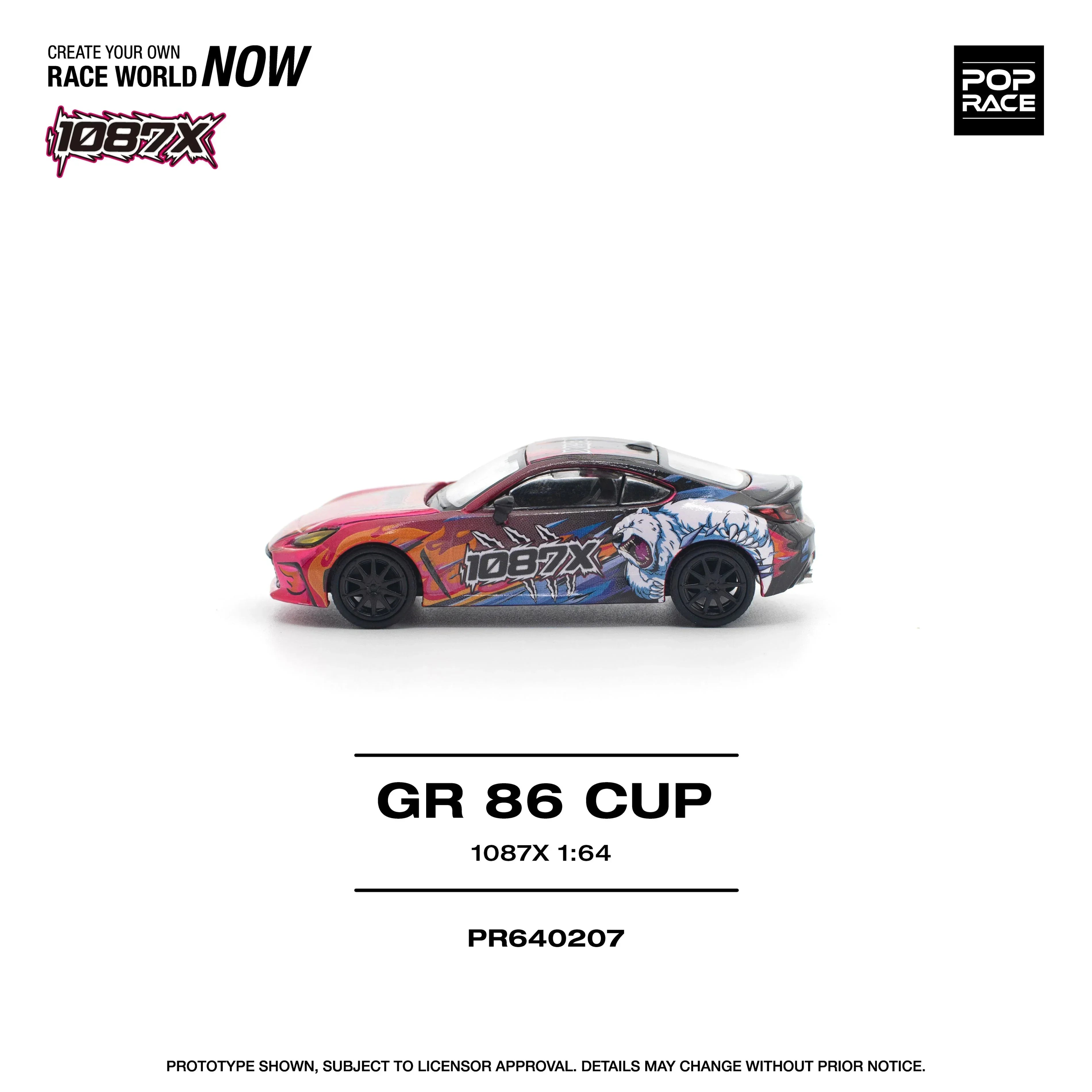 Premium scale model car for display – *PRE-ORDER* GR 86 Cup 1087X, 1:64 Scale (Red) Collectible