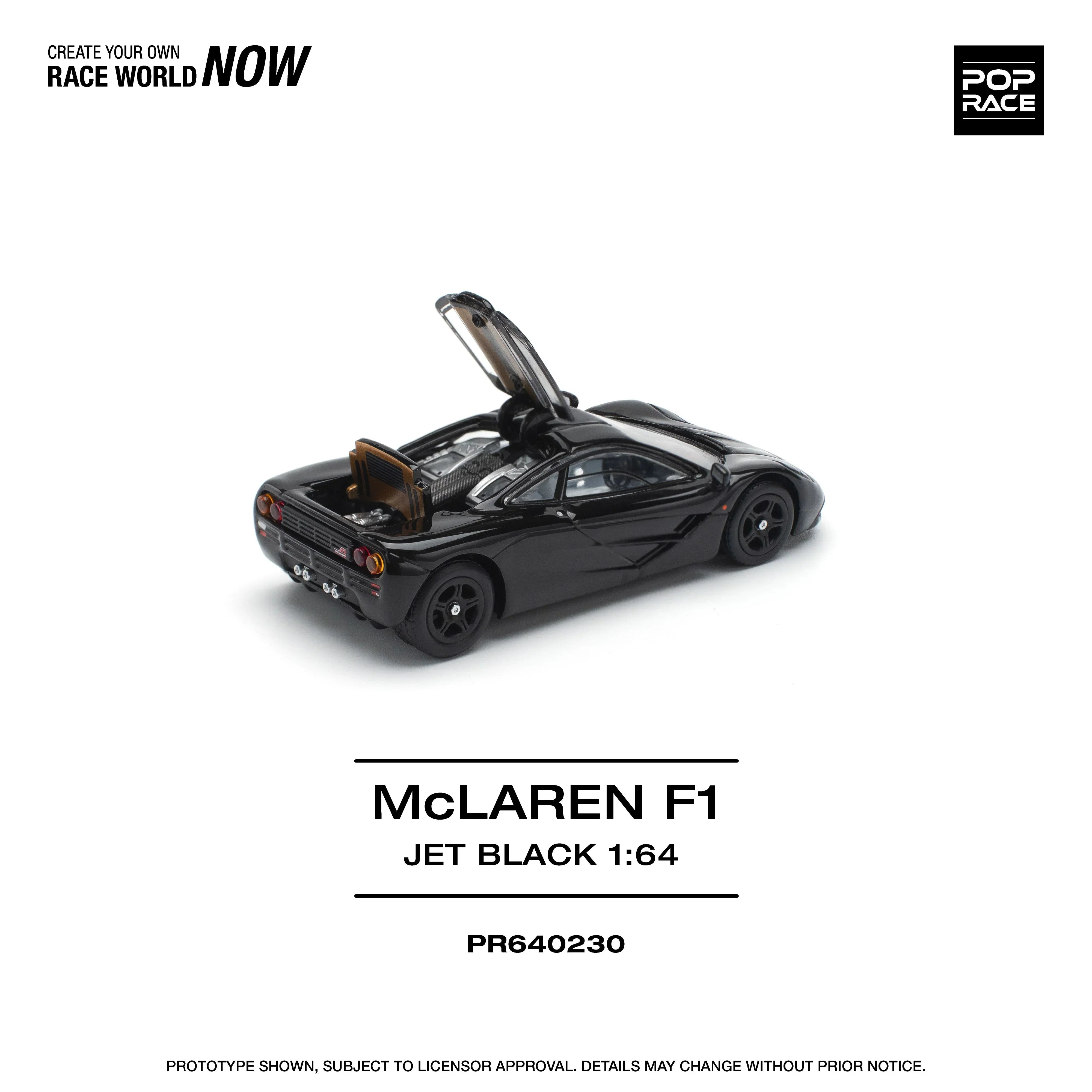 Premium scale diecast model car – Mclaren F1 Jet, 1:64 Scale (Black) Collectible