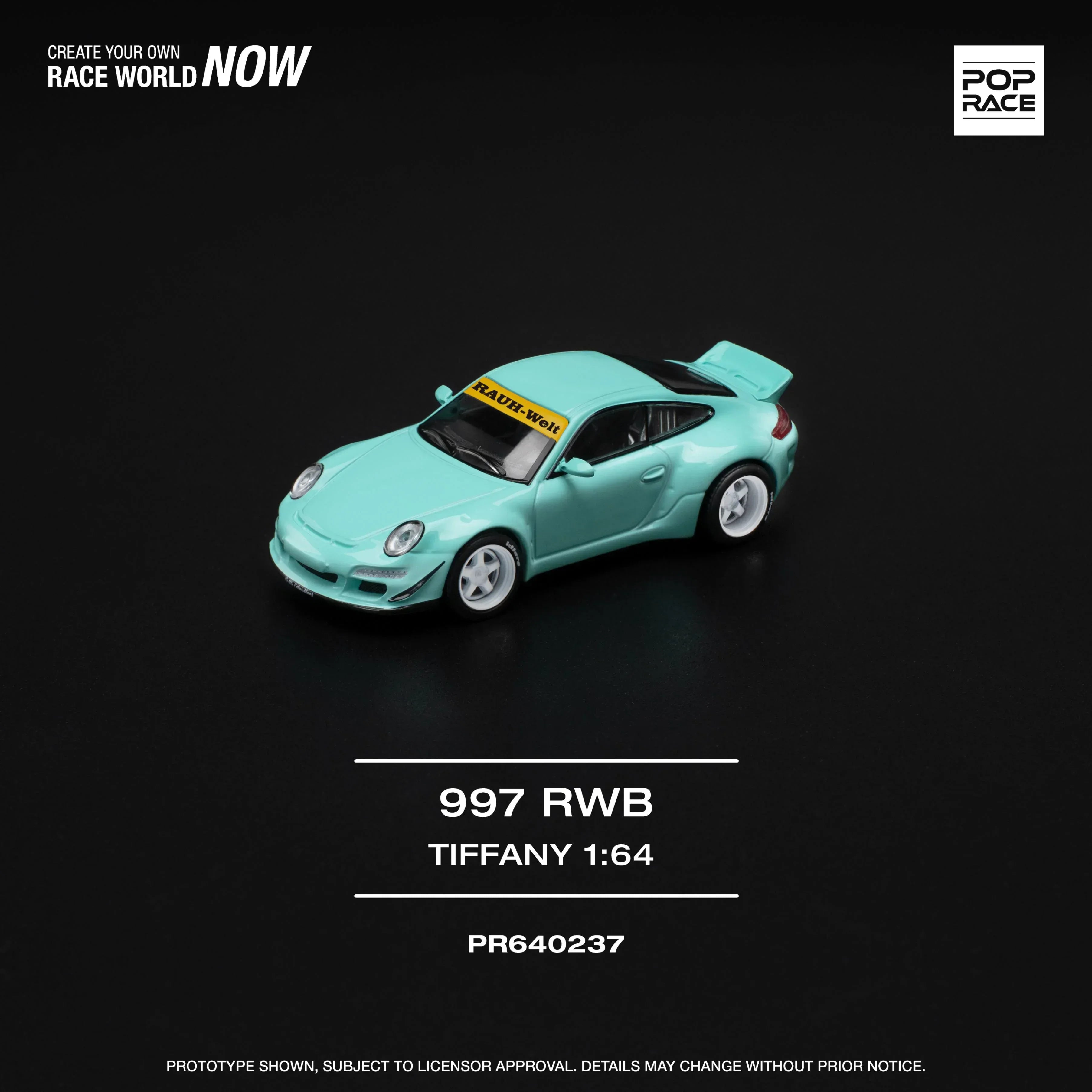 Premium scale diecast model car – 997 RWB Tiffany, 1:64 Scale (Blue) Collectible