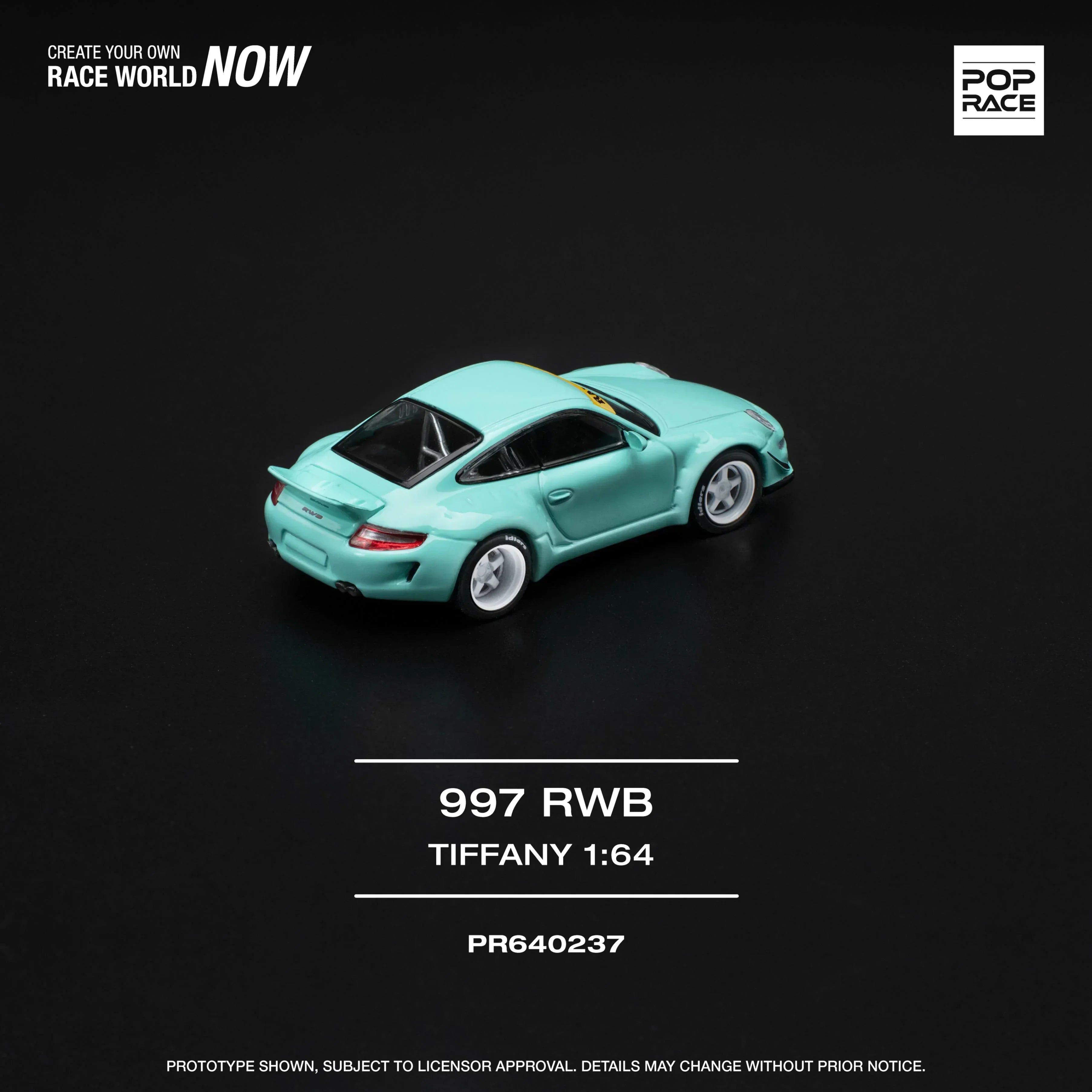 Premium scale diecast model car – 997 RWB Tiffany, 1:64 Scale (Blue) Collectible