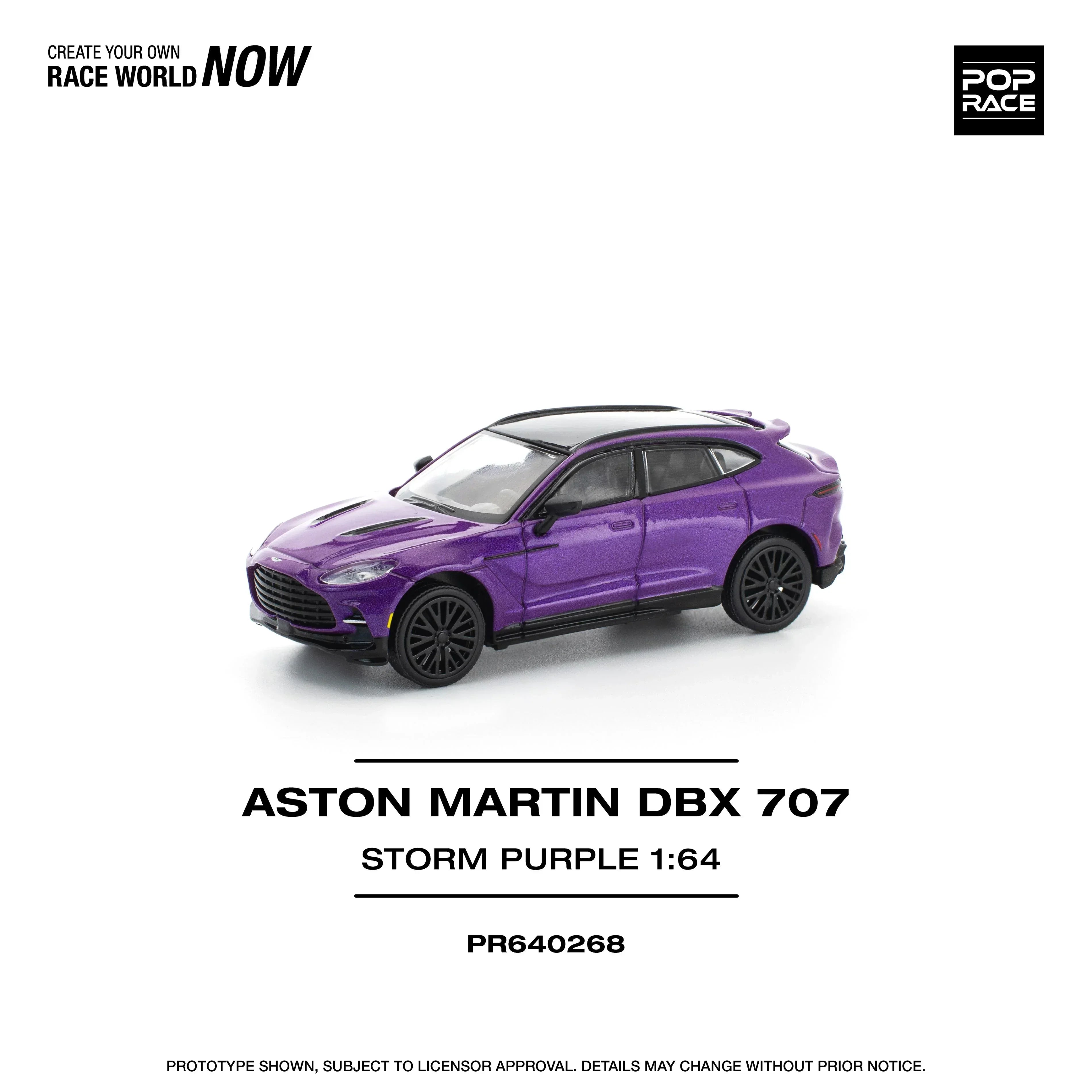 Premium scale diecast model car – Aston Martin DBX 707, 1:64 Scale (Purple) Collectible
