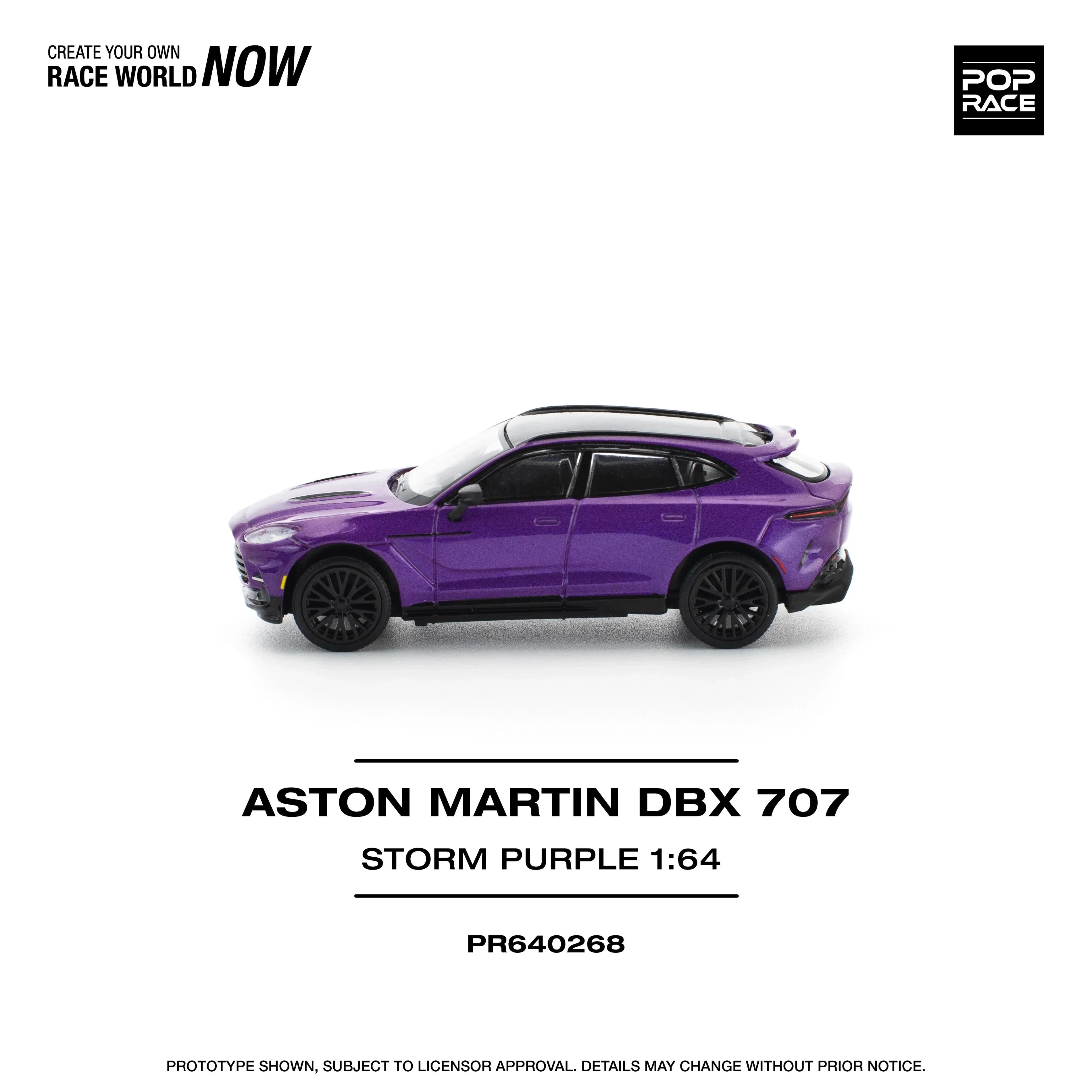 Premium scale diecast model car – Aston Martin DBX 707, 1:64 Scale (Purple) Collectible