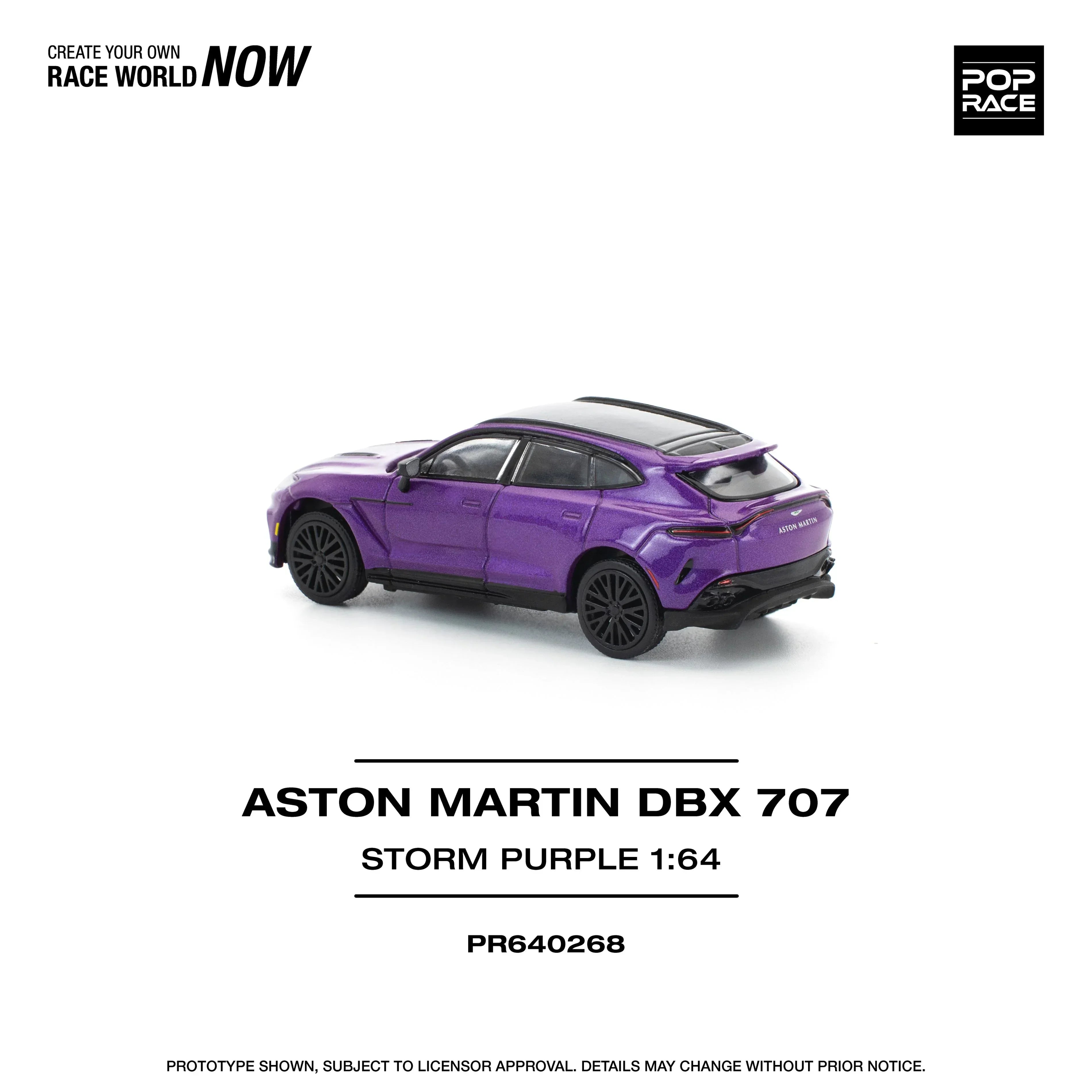 Premium scale diecast model car – Aston Martin DBX 707, 1:64 Scale (Purple) Collectible