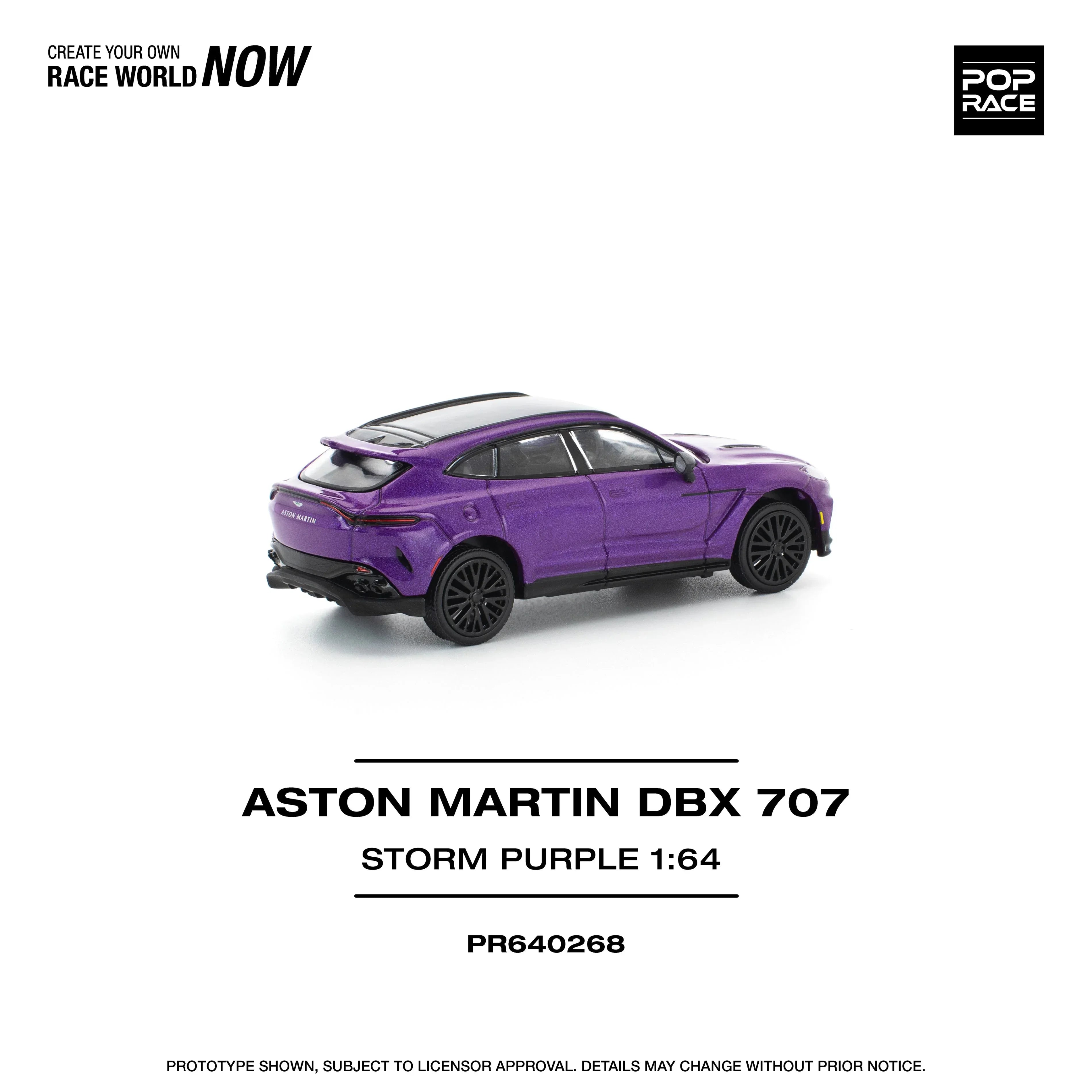 Premium scale diecast model car – Aston Martin DBX 707, 1:64 Scale (Purple) Collectible