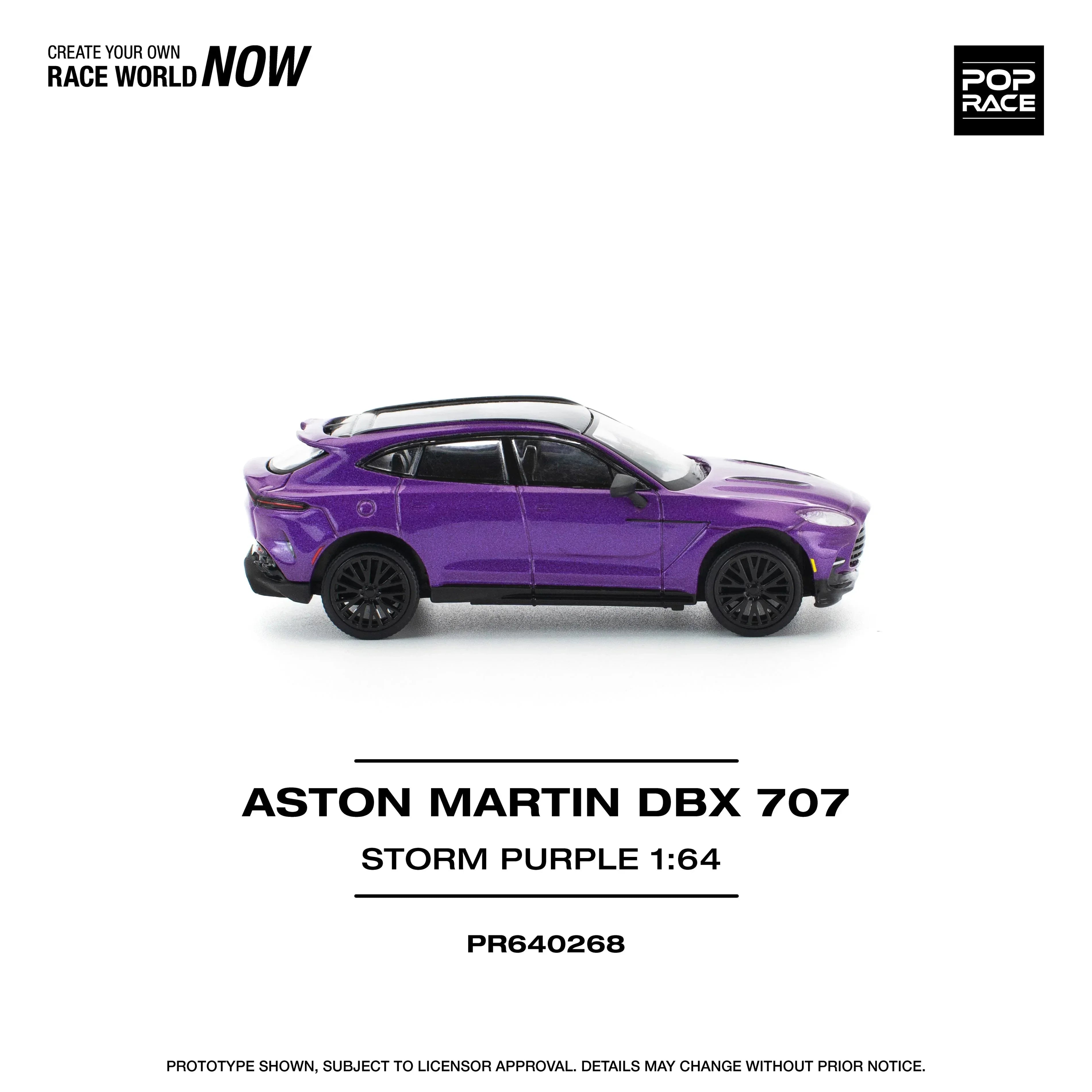 Premium scale diecast model car – Aston Martin DBX 707, 1:64 Scale (Purple) Collectible