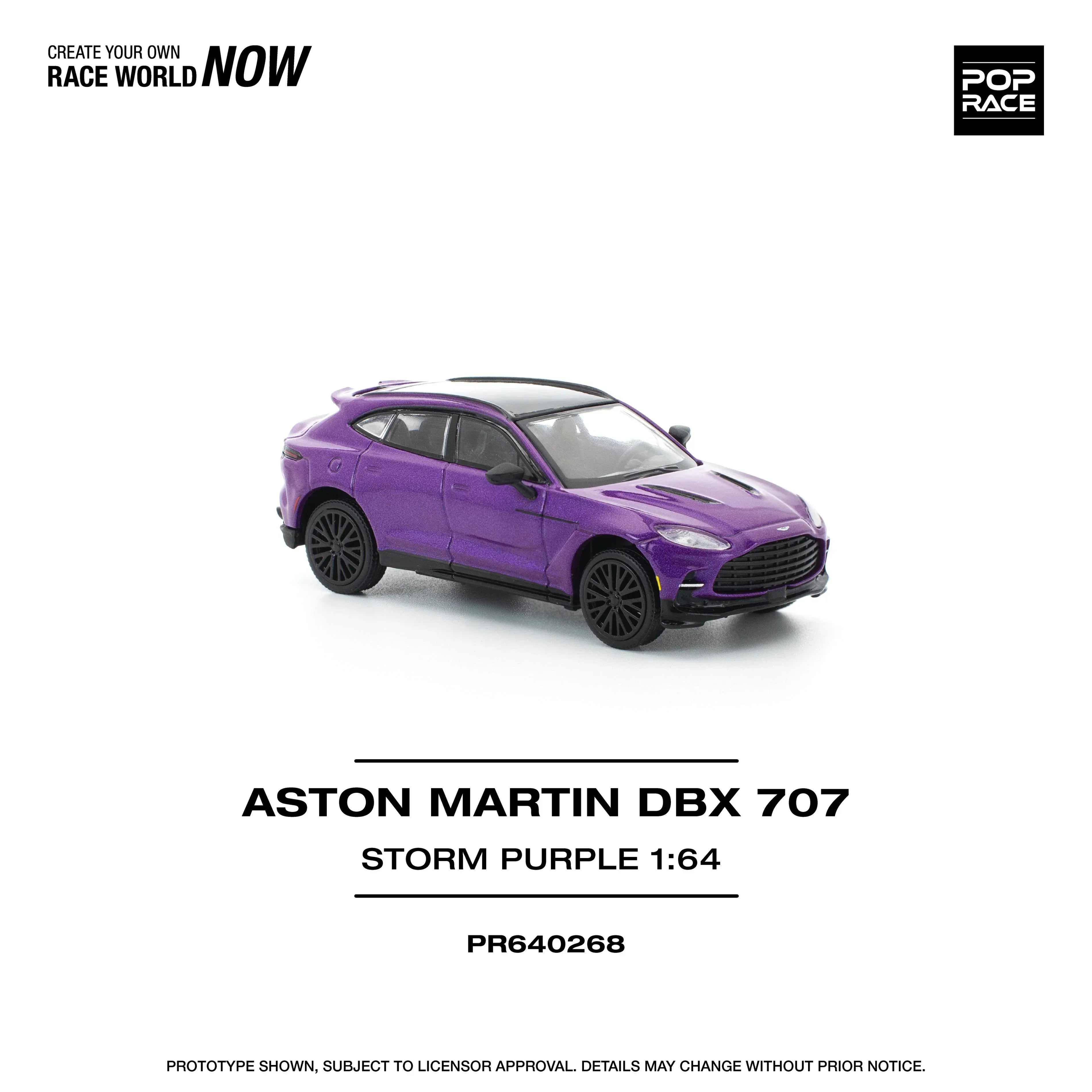 Premium scale diecast model car – Aston Martin DBX 707, 1:64 Scale (Purple) Collectible