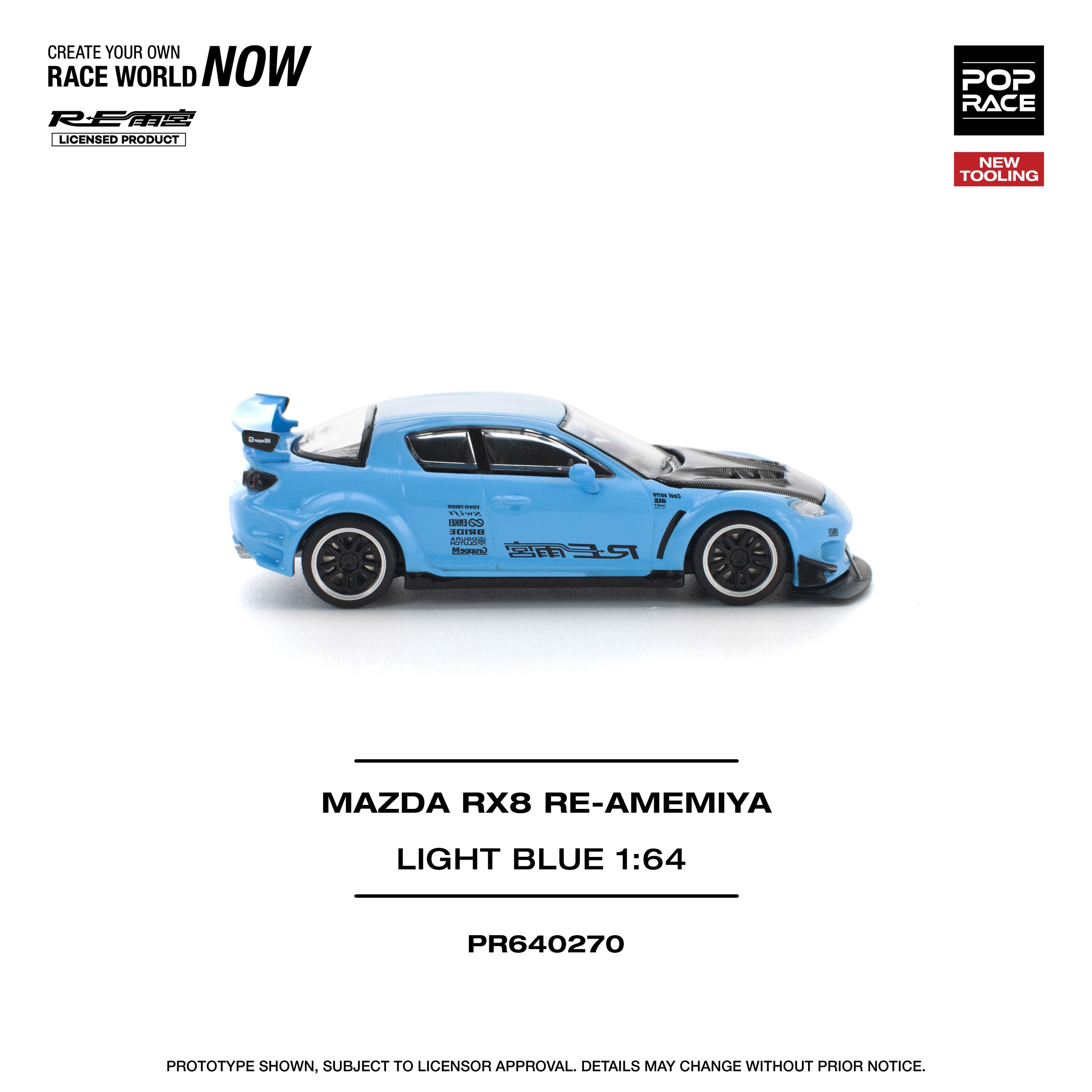 Premium scale diecast model car – Mazda RX8 Re-Amemiya, 1:64 Scale (Blue) Collectible