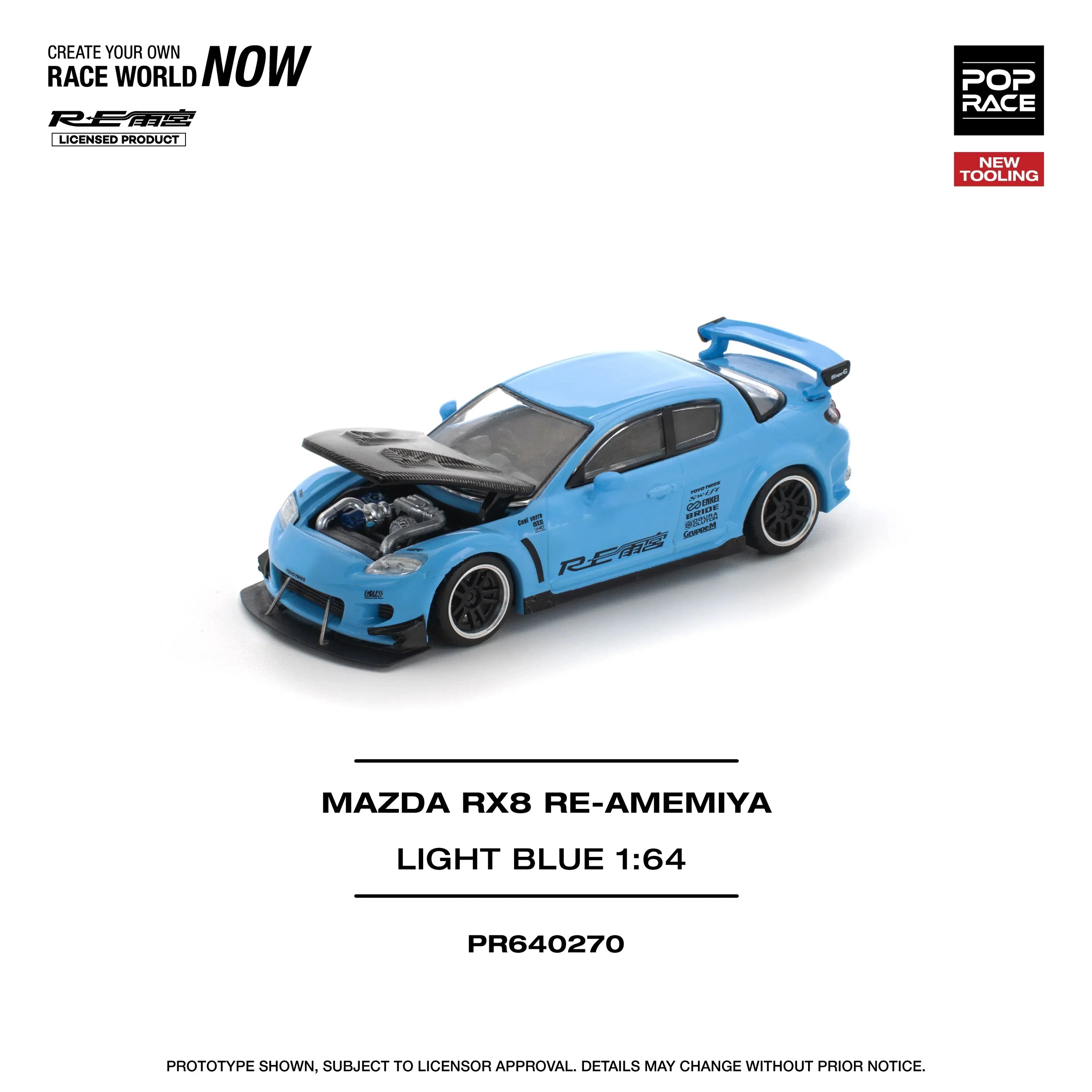 Premium scale diecast model car – Mazda RX8 Re-Amemiya, 1:64 Scale (Blue) Collectible
