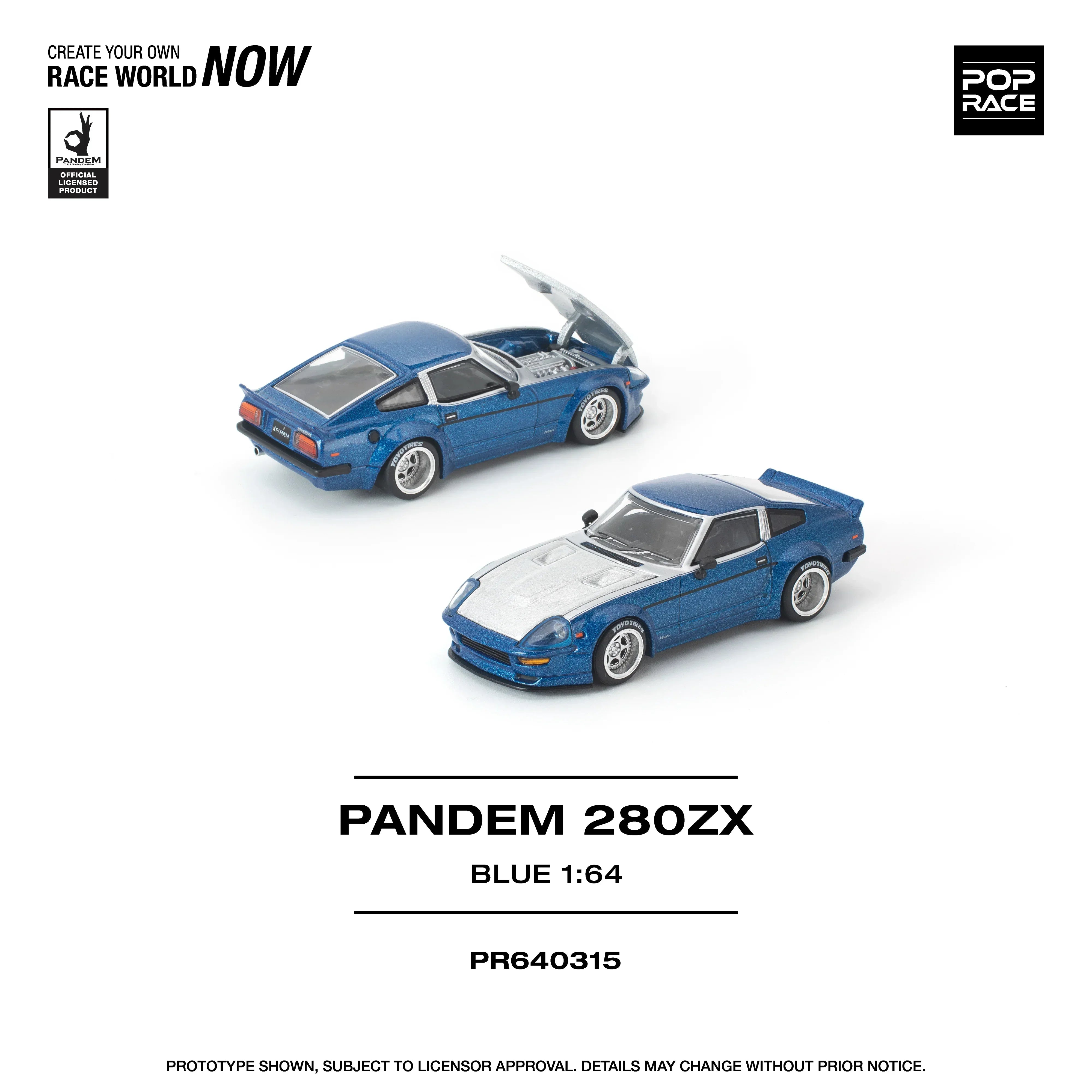Premium scale diecast model car – *PRE-ORDER* Pandem 280ZX 1:64 Scale (Blue) Collectible