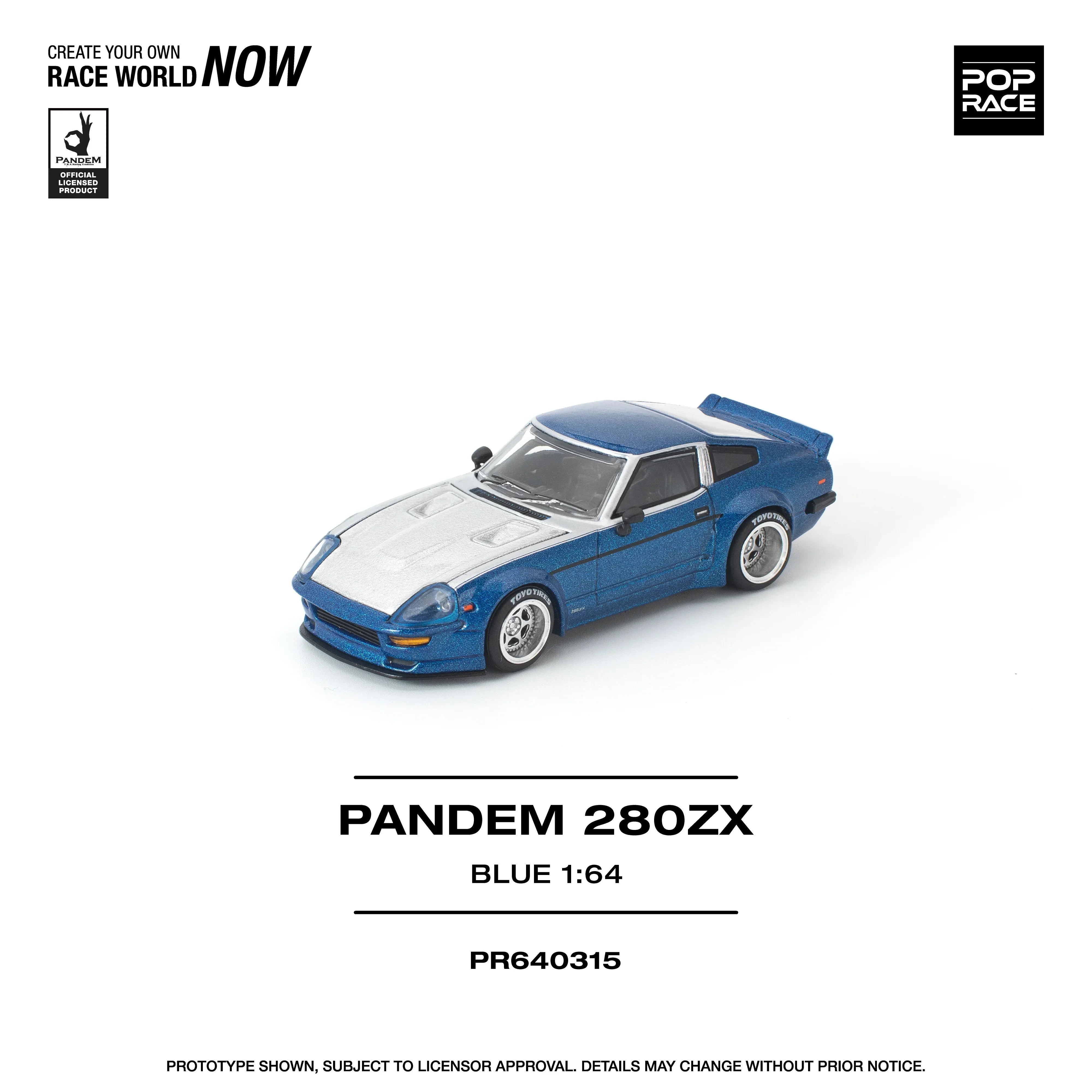 Premium scale diecast model car – *PRE-ORDER* Pandem 280ZX 1:64 Scale (Blue) Collectible