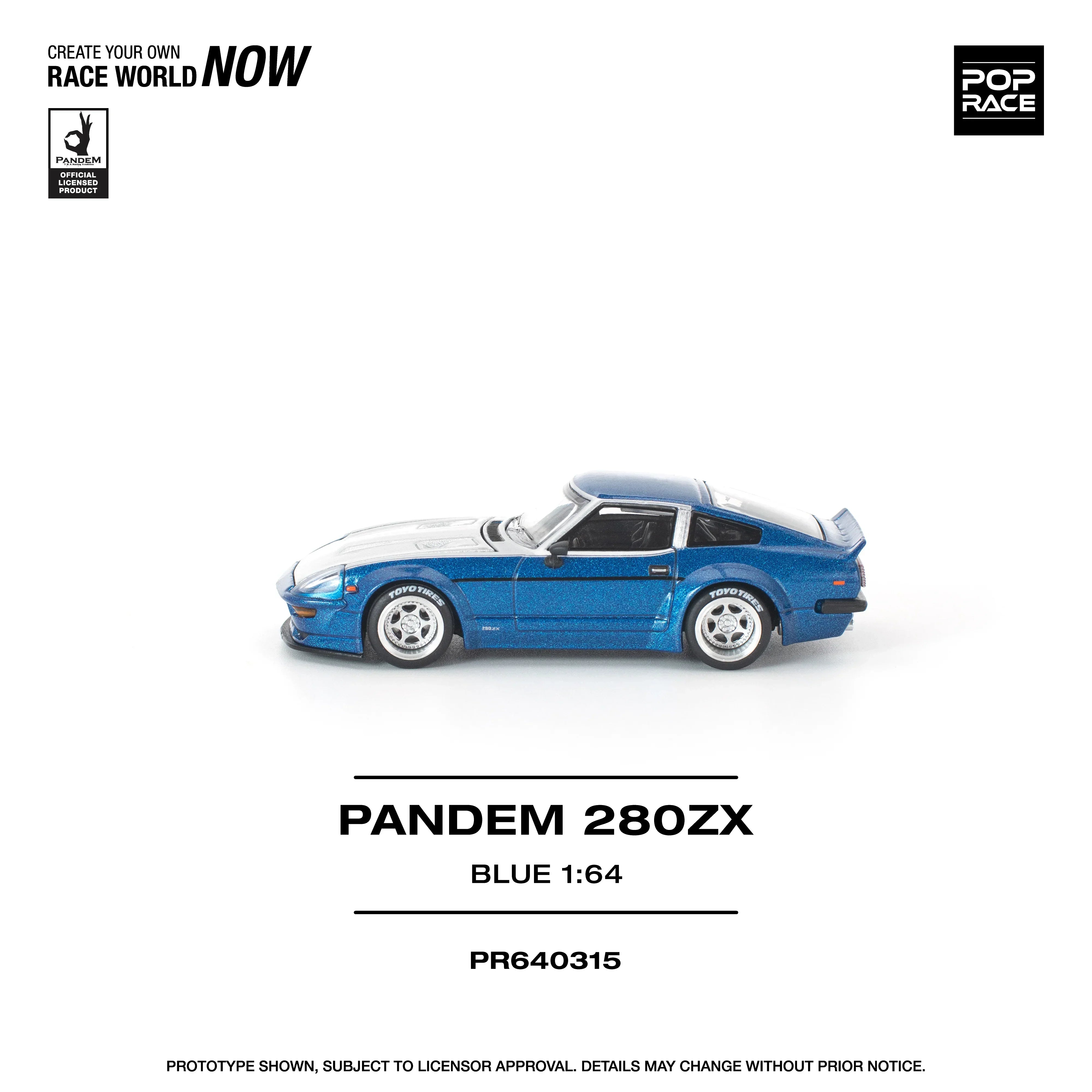 Premium scale diecast model car – *PRE-ORDER* Pandem 280ZX 1:64 Scale (Blue) Collectible