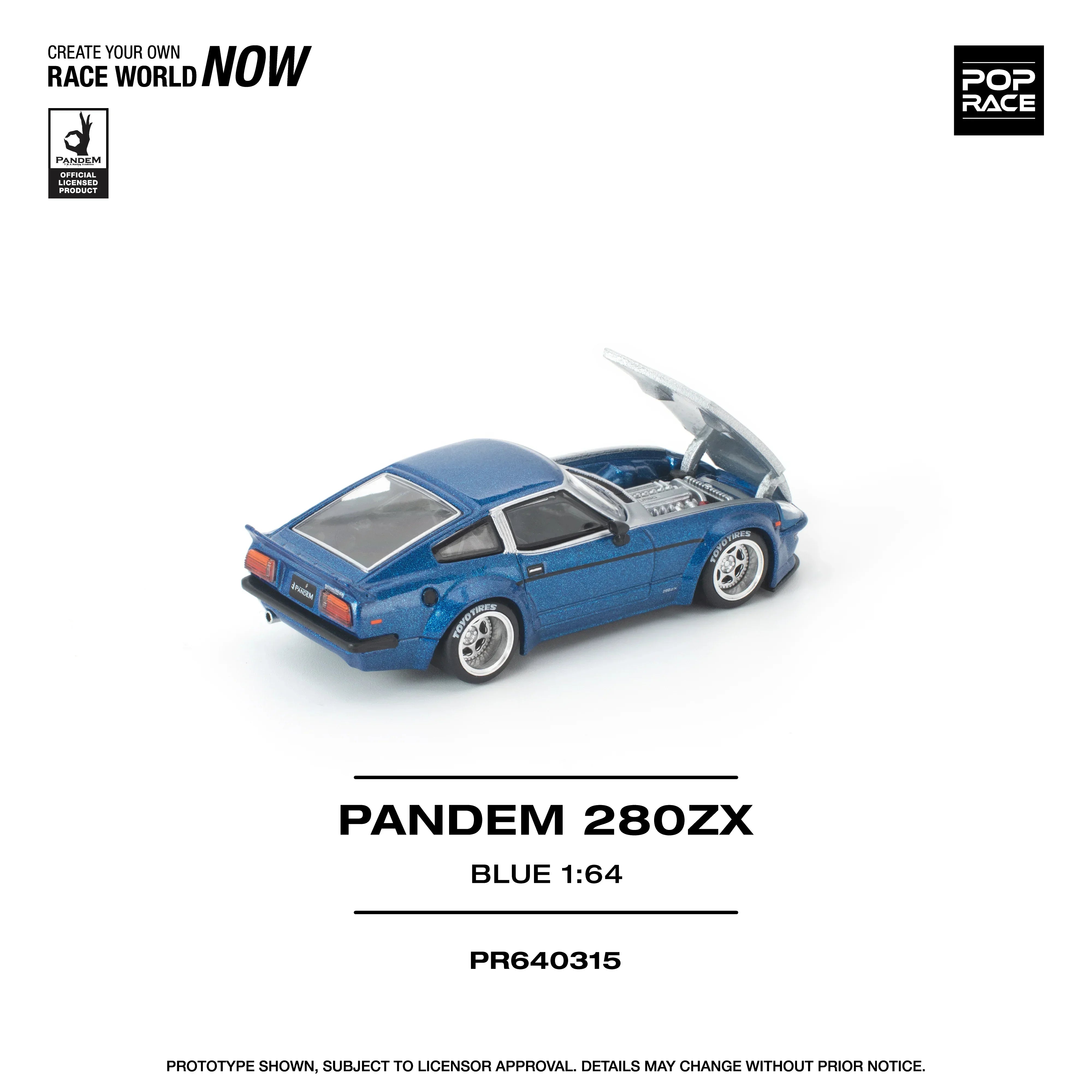 Premium scale diecast model car – *PRE-ORDER* Pandem 280ZX 1:64 Scale (Blue) Collectible