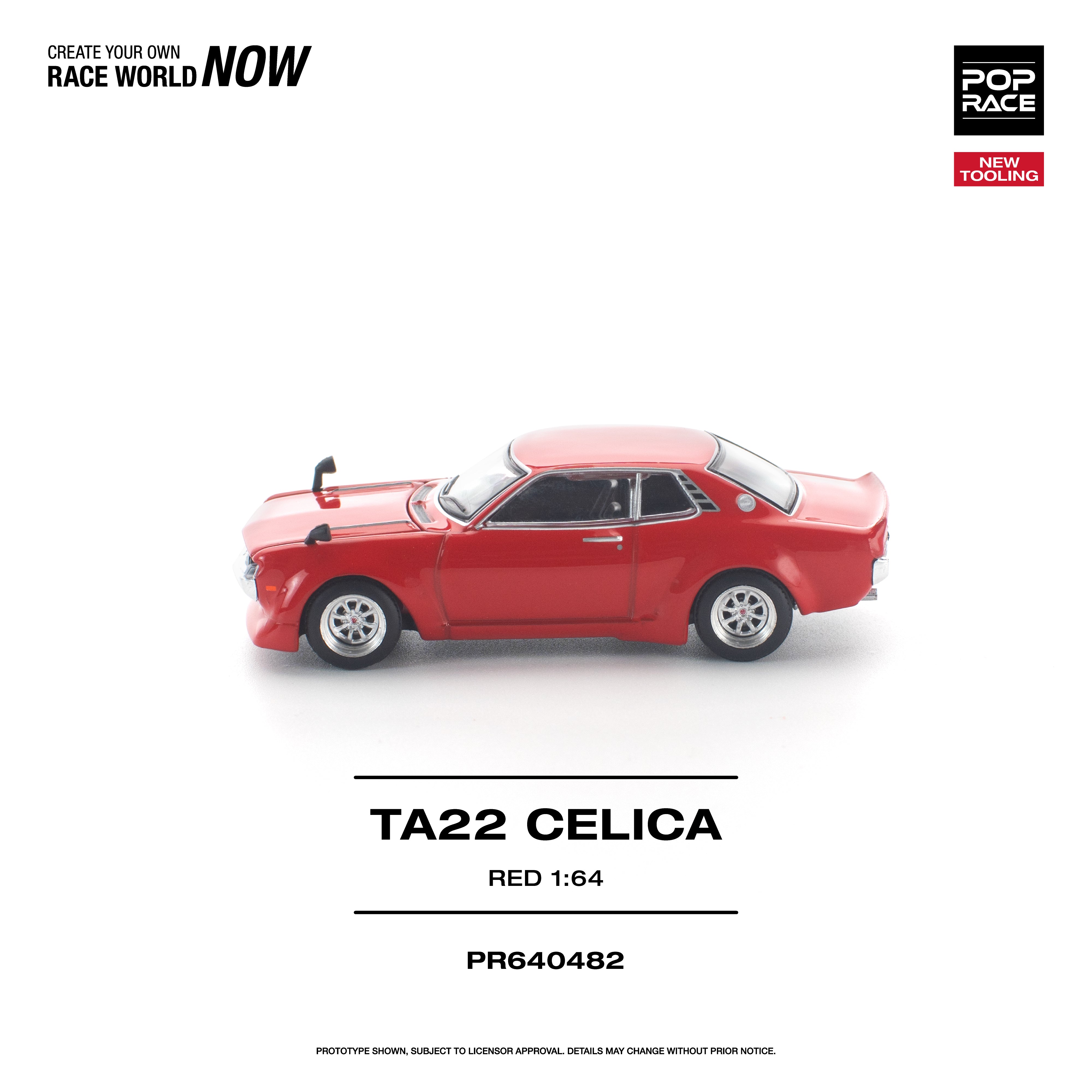 Premium scale diecast model car – *PRE-ORDER* TA22 Celica New Tooling, 1:64 Scale (Red) Collectible
