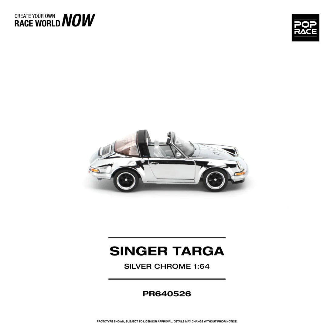 *PRE-ORDER* Singer Targa Silver Chrome, 1:64 Scale