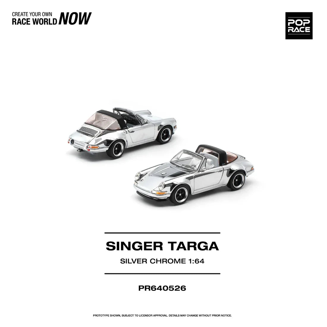 *PRE-ORDER* Singer Targa Silver Chrome, 1:64 Scale