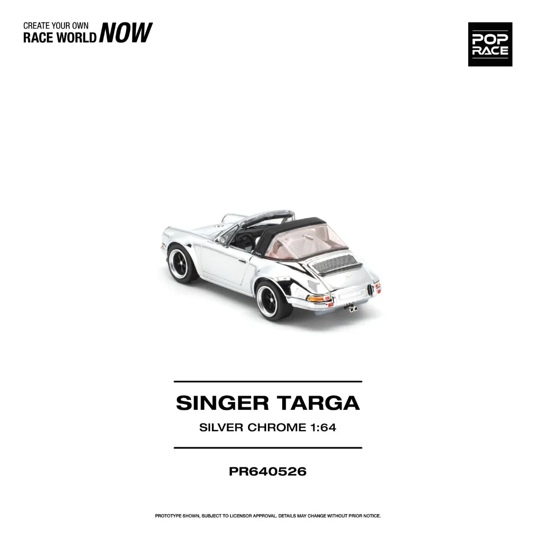 *PRE-ORDER* Singer Targa Silver Chrome, 1:64 Scale