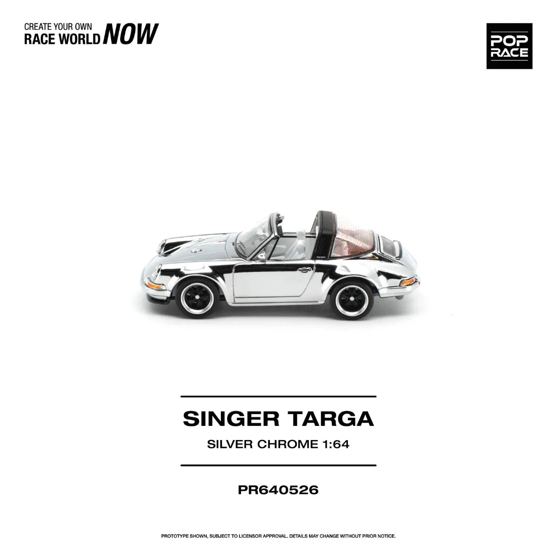 *PRE-ORDER* Singer Targa Silver Chrome, 1:64 Scale