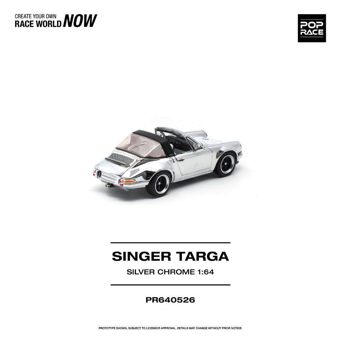 *PRE-ORDER* Singer Targa Silver Chrome, 1:64 Scale