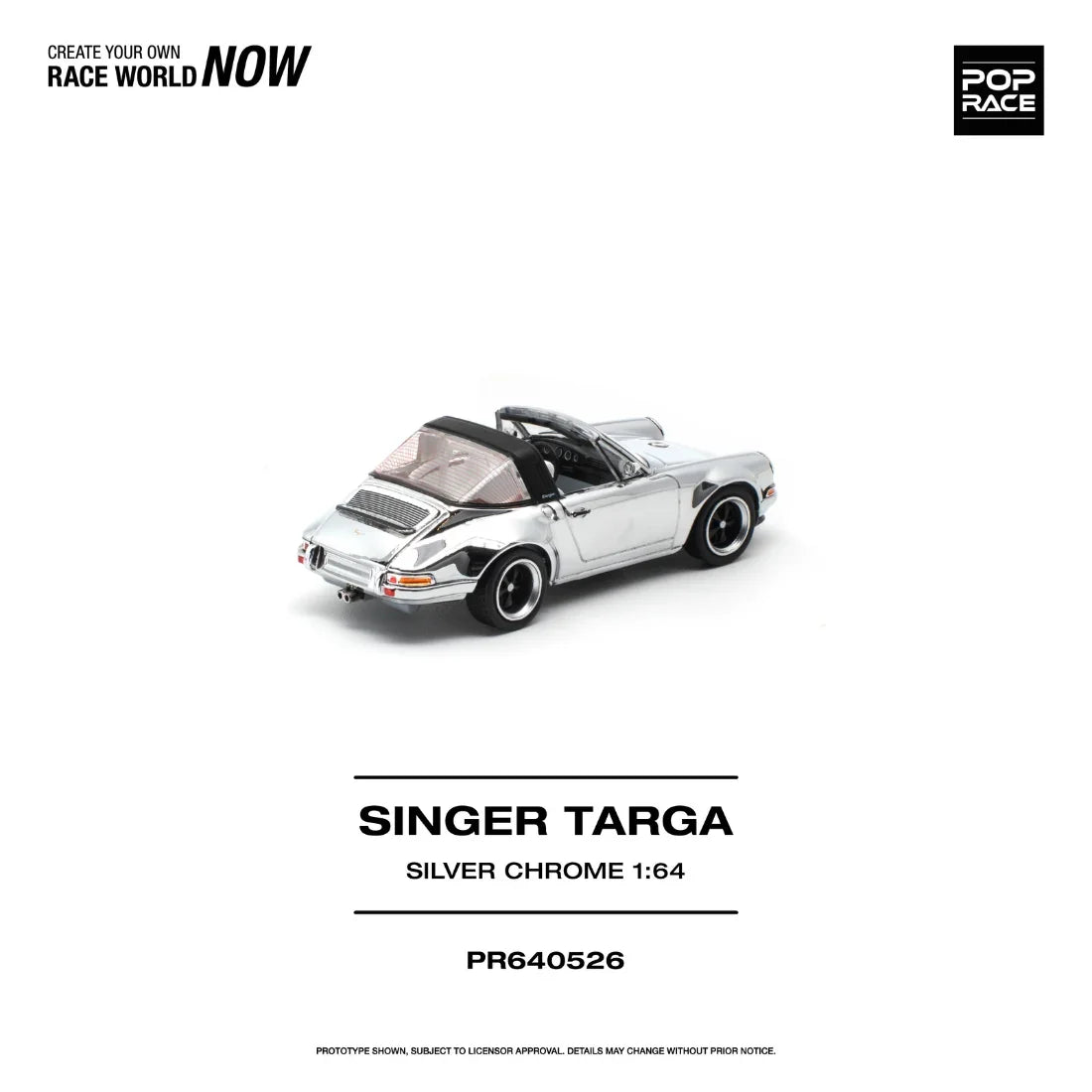 *PRE-ORDER* Singer Targa Silver Chrome, 1:64 Scale