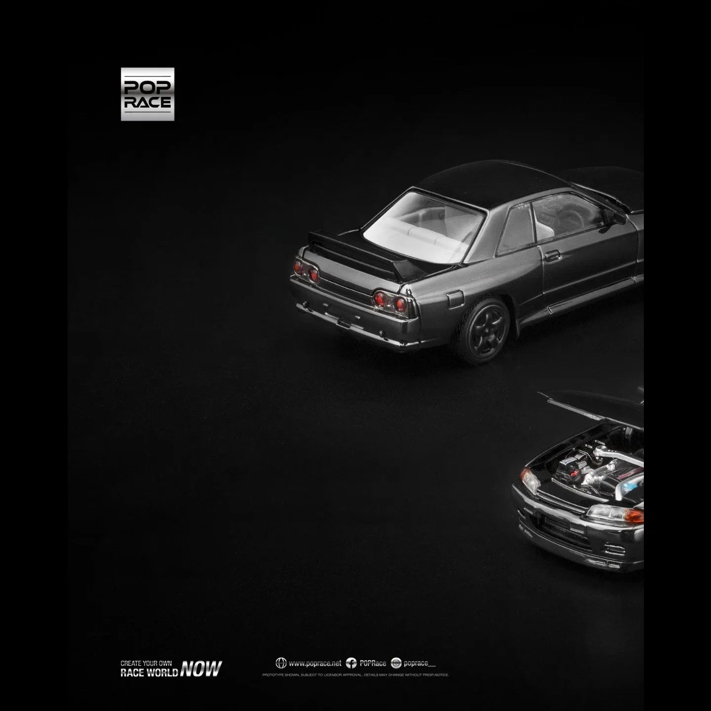 Premium scale diecast model car – Nissan Skyline GT-R R32, 1:64 Scale (Dark Chrome Edition) Collectible