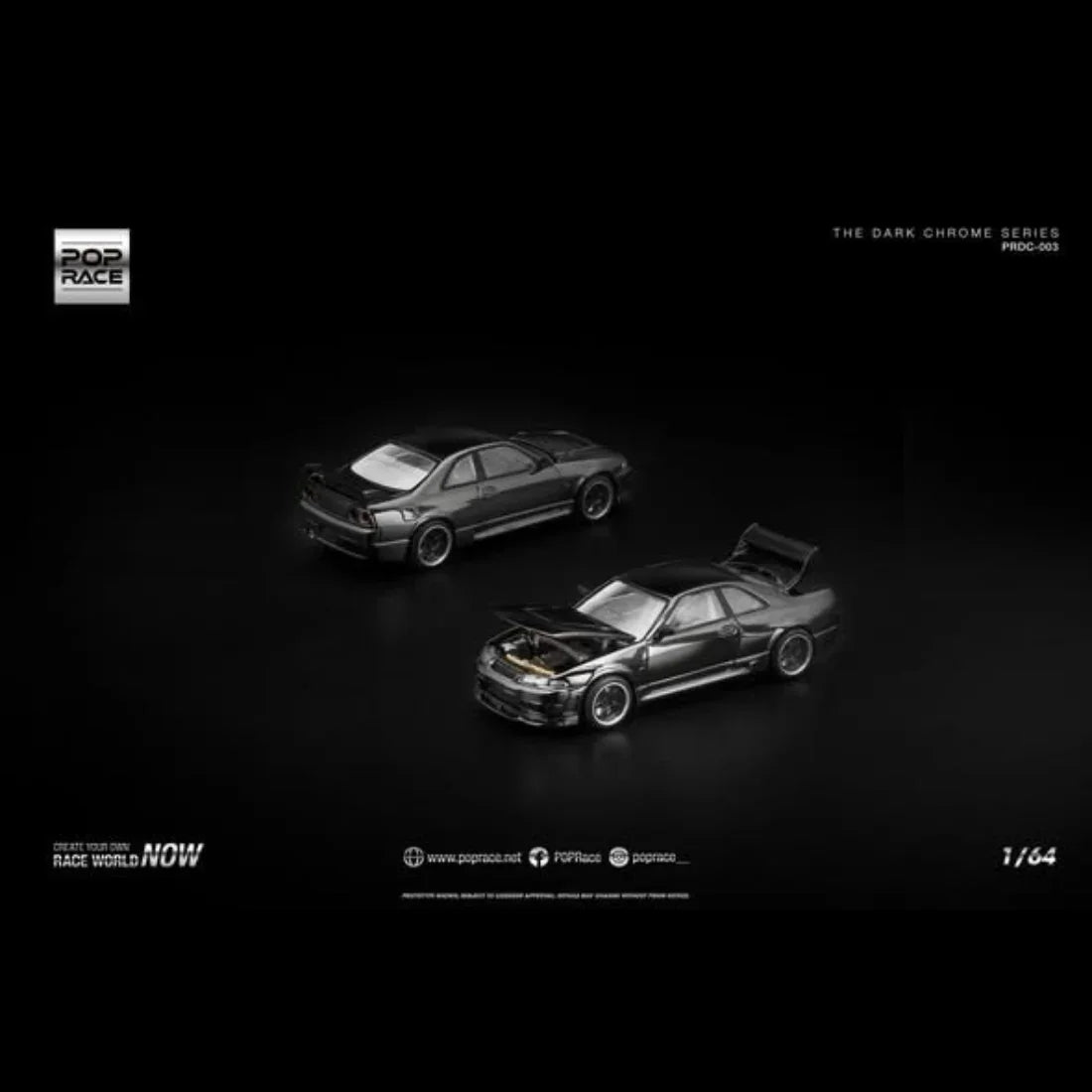 Nissan Skyline GT-R R33 NISMO 400R, 1:64 Scale (The Dark Chrome Series)