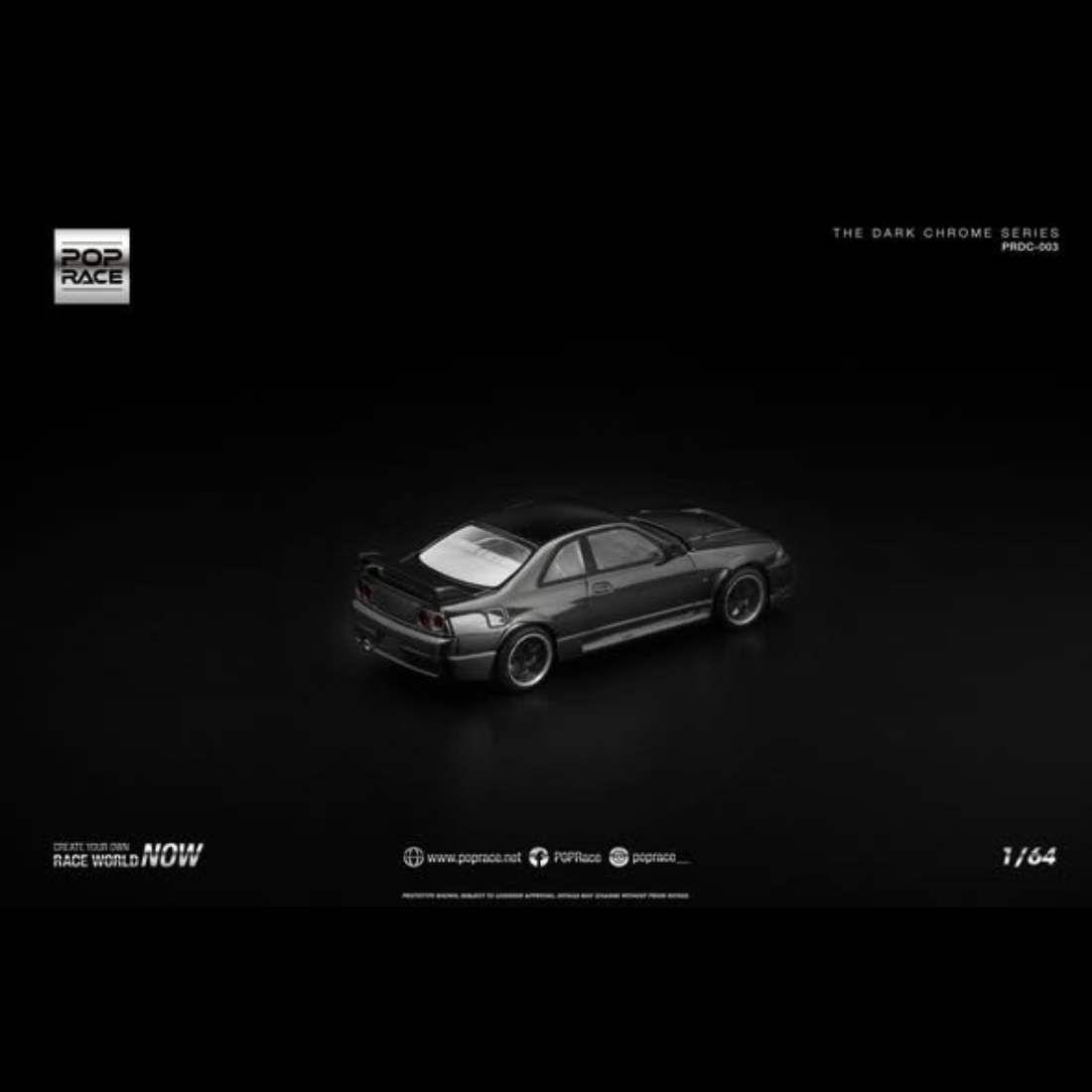 Nissan Skyline GT-R R33 NISMO 400R, 1:64 Scale (The Dark Chrome Series)