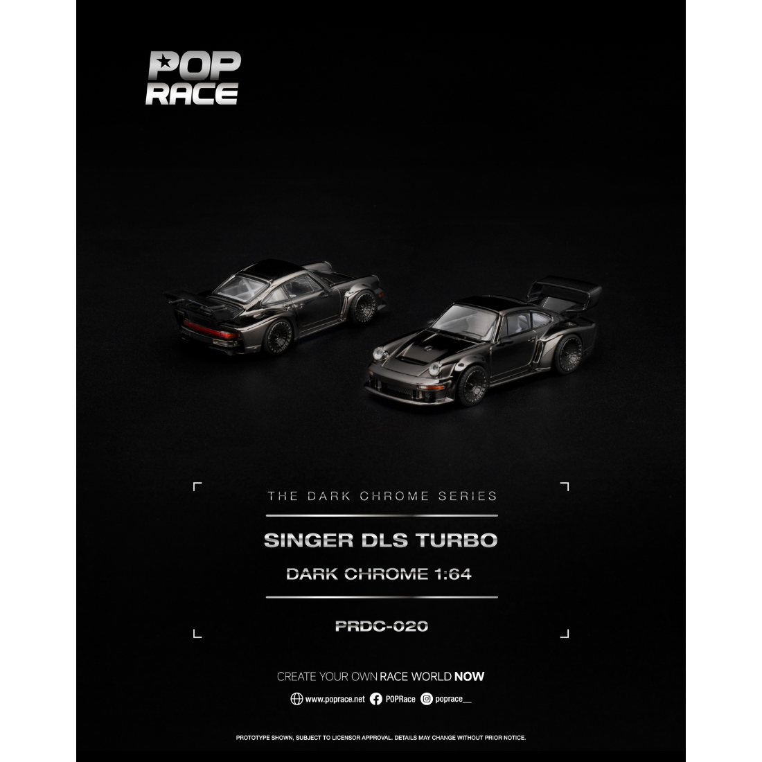 *PRE-ORDER* SINGER DLS TURBO, 1:64 Scale (Dark Chrome)