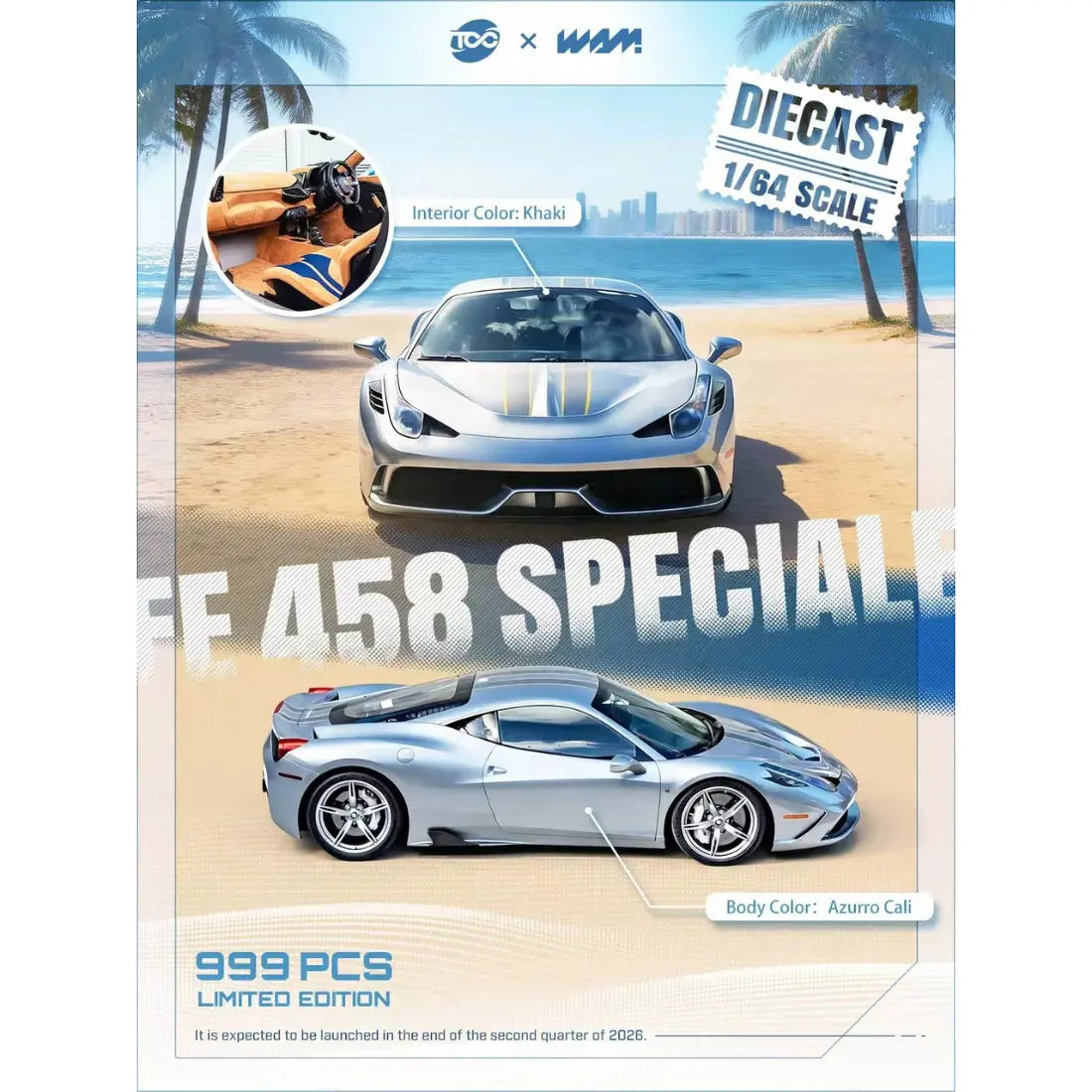 *PRE-ORDER* Ferrari 458 Speciale, 1:64 Scale (Ice Blue)