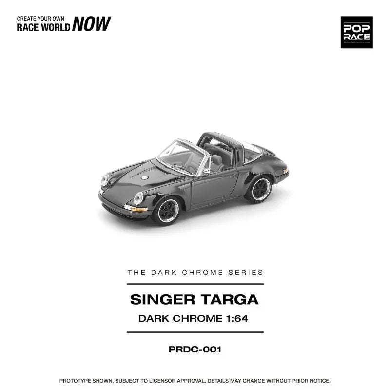 Premium scale diecast model car – Porsche Singer Targa, 1:64 Scale (Dark Chrome Edition) Collectible