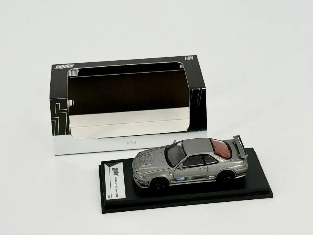 Premium scale diecast model car – Nismo GT-R Z TUNE (R34) RHD, 1:64 Scale (Grey) Collectible