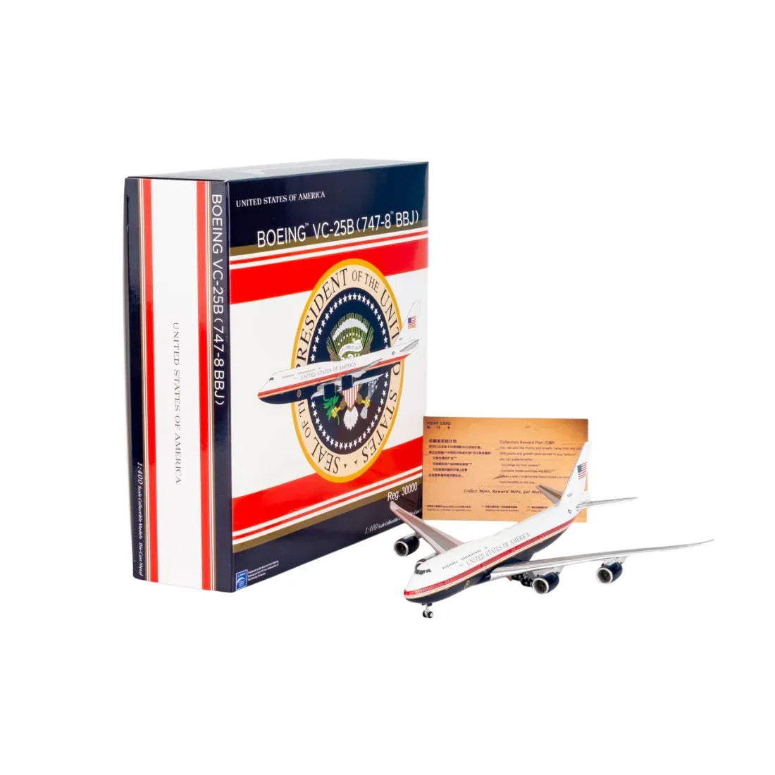 Premium scale diecast model car – United States of America VC-25B (747-8 BBJ), 1:400 Scale Collectible