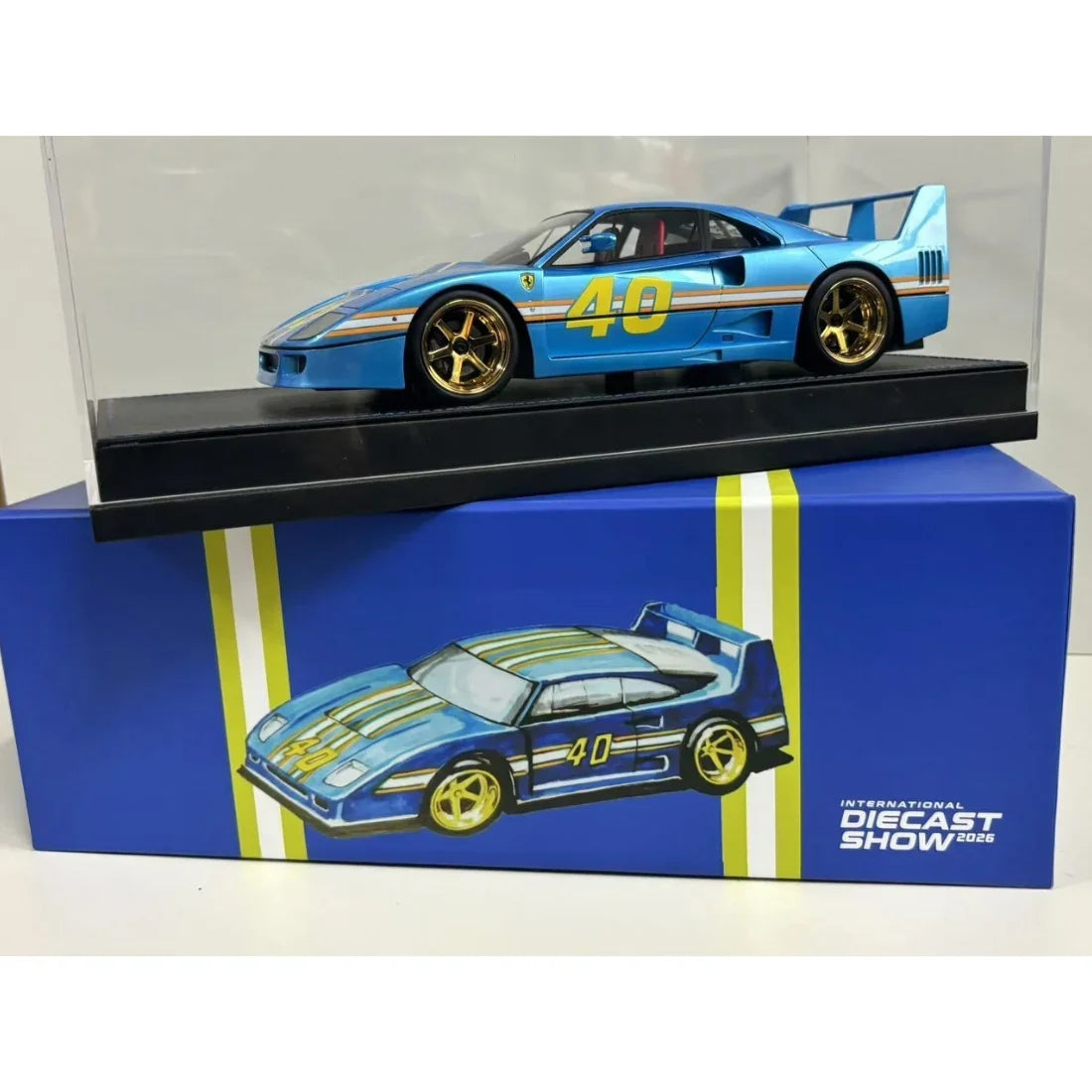 International Diecast Show The legend Asia Tour Ferrari F40 Resin (Limited to 30) 2026, 1:18 Scale (Blue)
