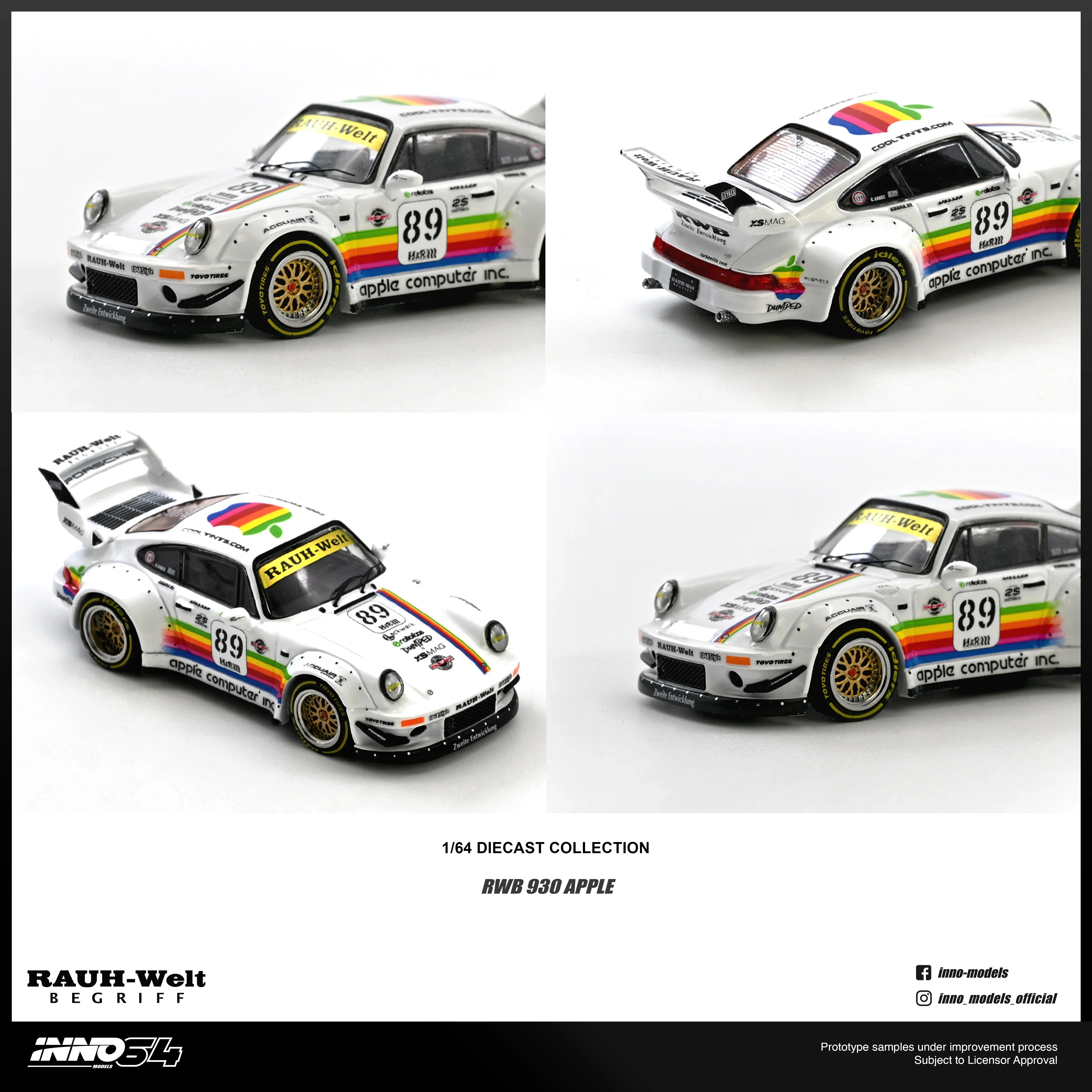 Premium scale diecast model car – *PRE-ORDER* RWB 930 #89 Apple Levery, 1:64 Scale (White) Collectible