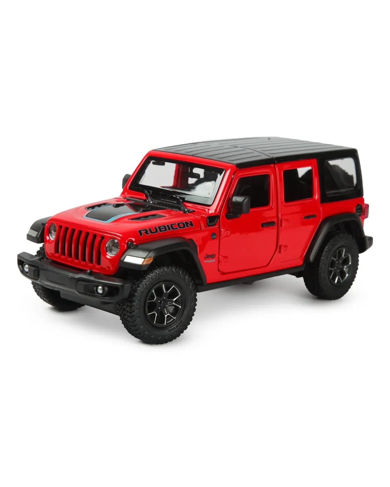 Premium scale diecast model car – Jeep Wrangler Rubicon 4xe, 1:24 Scale (Red) Collectible