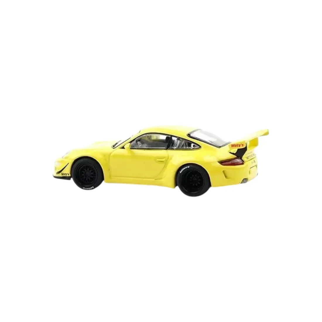 Premium scale diecast model car – Porsche RWB 997, 1:64 Scale (Yellow) Collectible