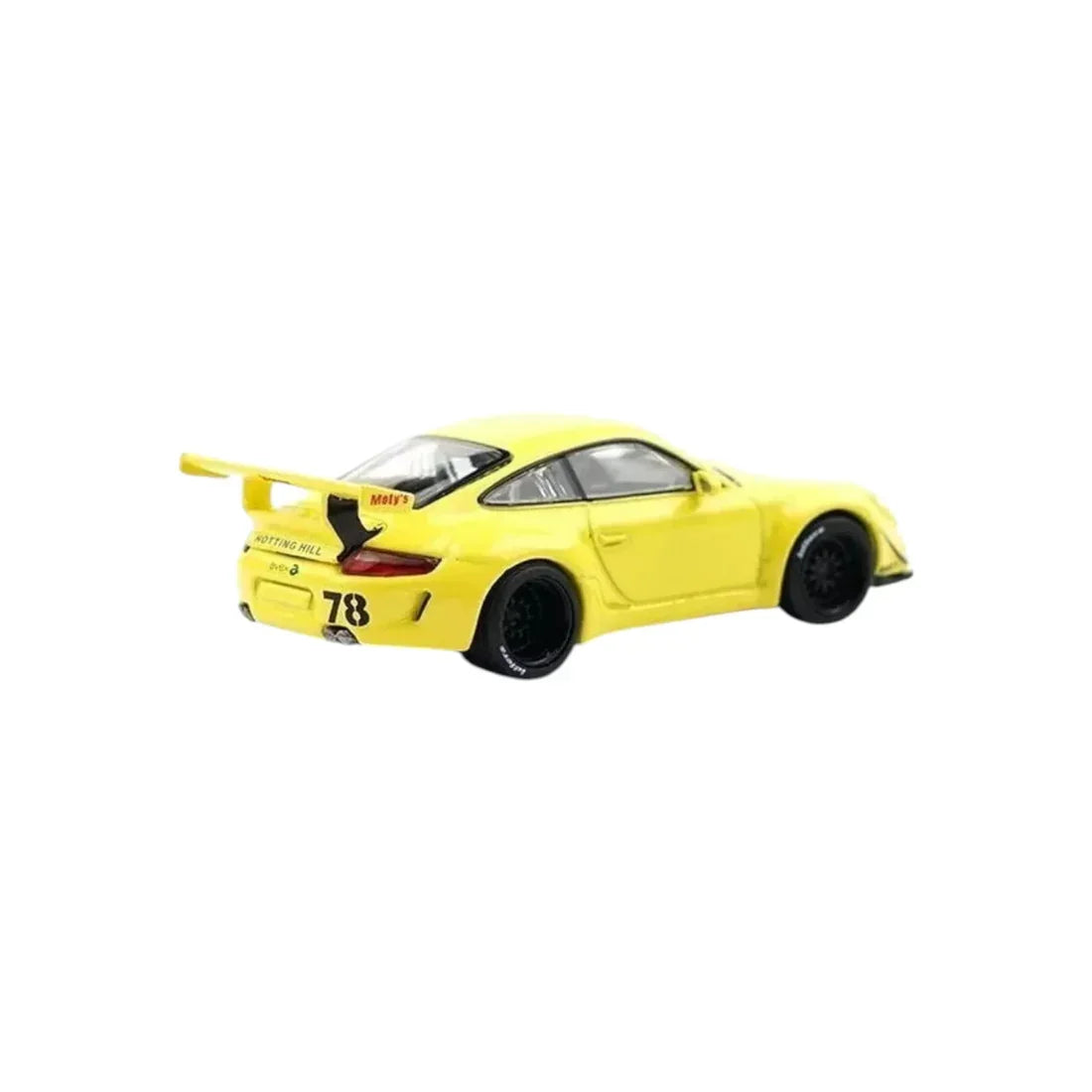 Premium scale diecast model car – Porsche RWB 997, 1:64 Scale (Yellow) Collectible