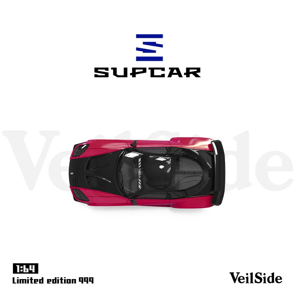 Premium scale diecast model car – *PRE-ORDER* SC-RX-7 Veilside(Limited Edition 999), 1:64 Scale (Rose Red) Collectible