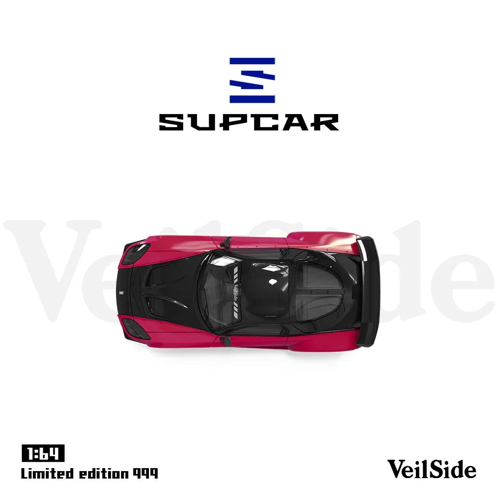 Premium scale diecast model car – *PRE-ORDER* SC-RX-7 Veilside(Limited Edition 999), 1:64 Scale (Rose Red) Collectible
