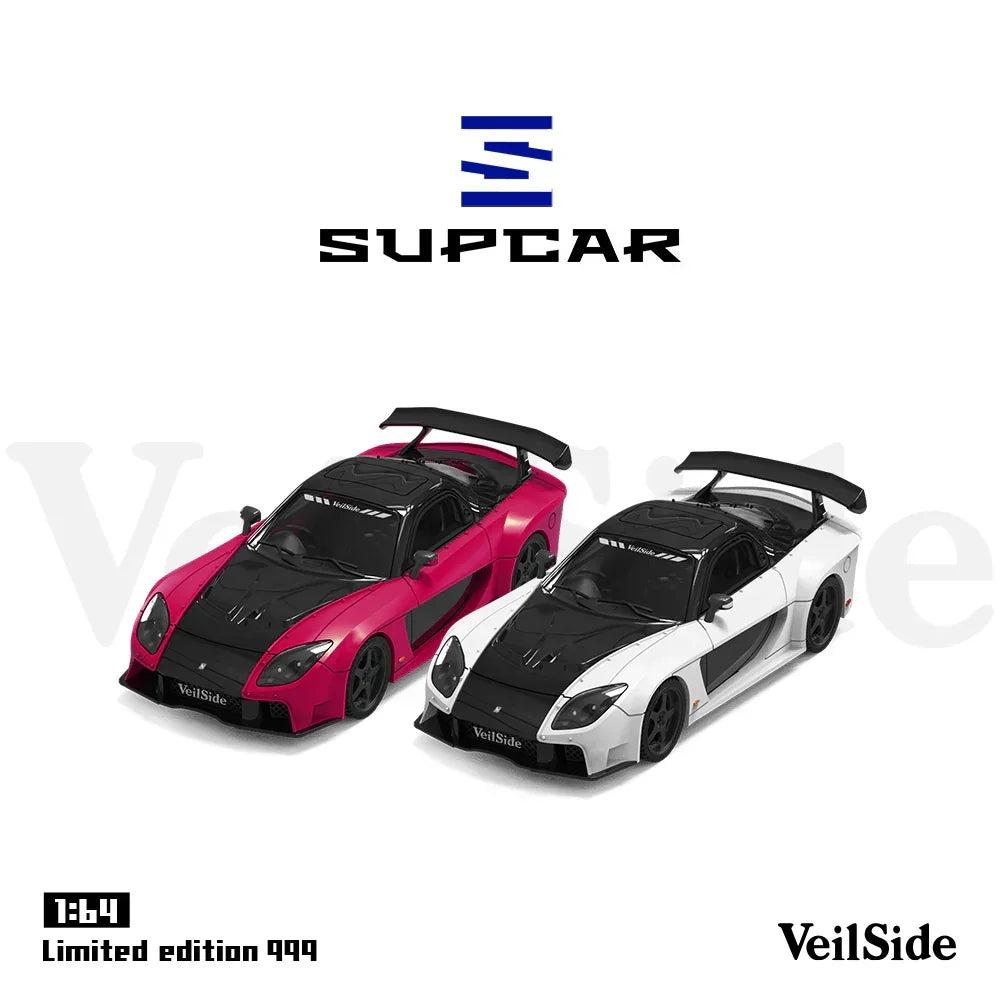 Premium scale diecast model car – *PRE-ORDER* SC-RX-7 Veilside(Limited Edition 999), 1:64 Scale (Rose Red) Collectible