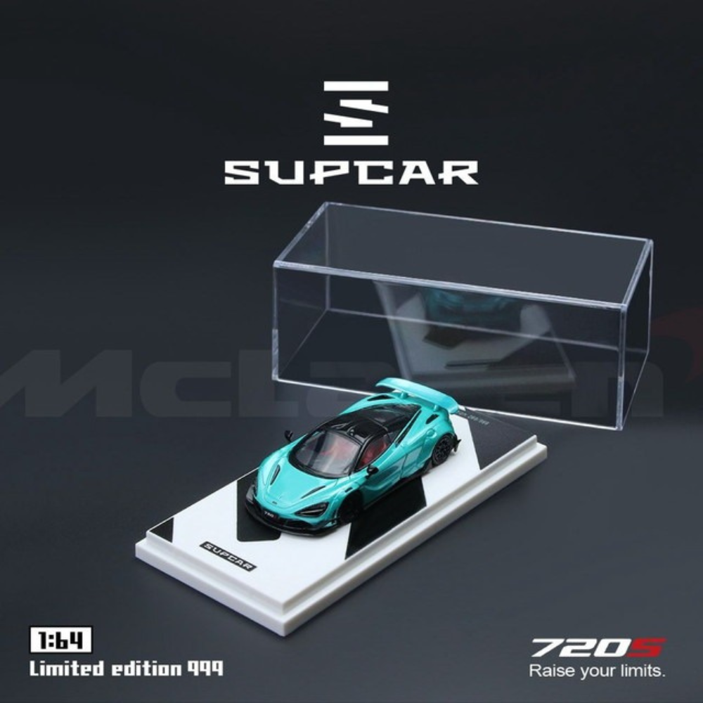 SupCar McLaren 720S alloy car model, 1:64 scale (Cyan Blue)