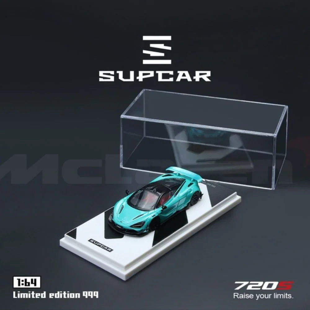 Premium scale diecast model car – SupCar McLaren 720S alloy car model, 1:64 scale (Cyan Blue) Collectible