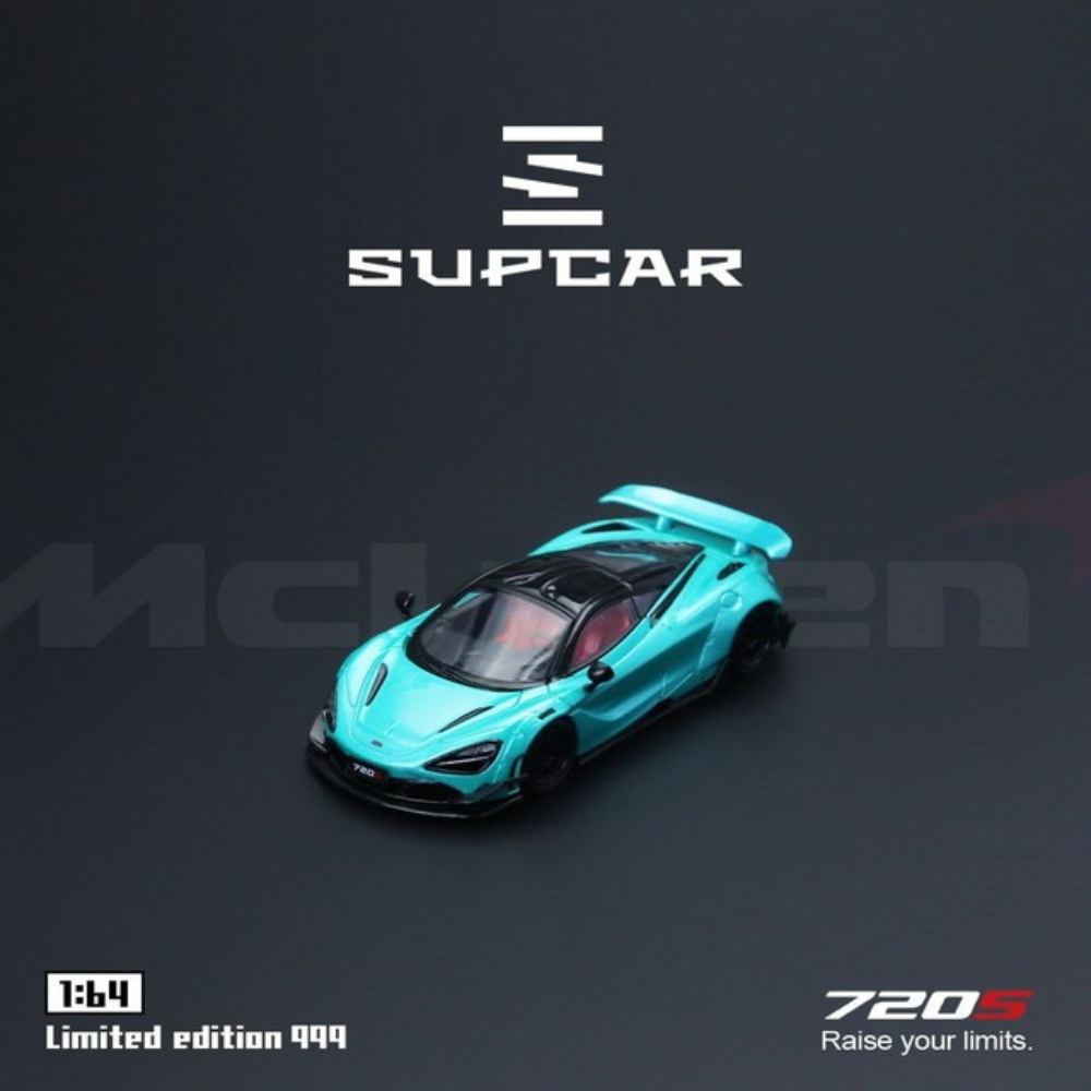 SupCar McLaren 720S alloy car model, 1:64 scale (Cyan Blue)