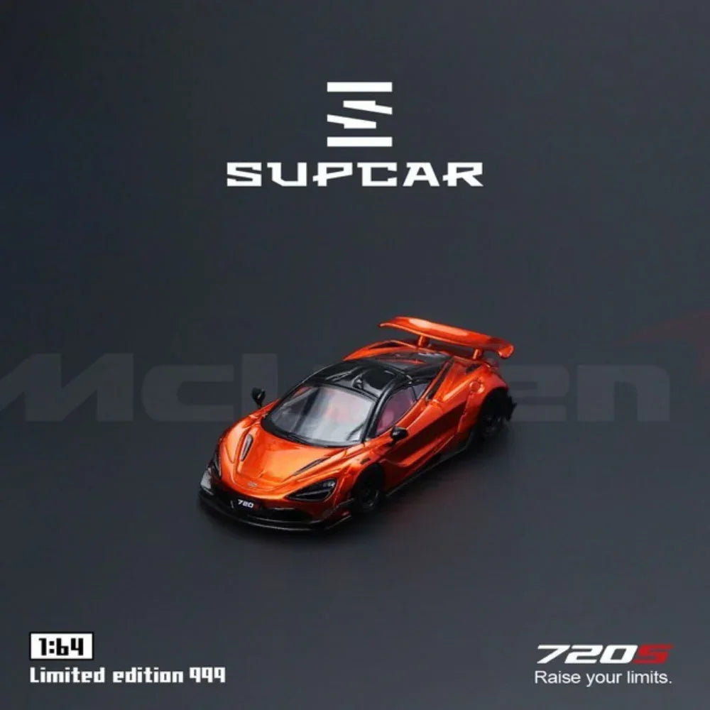 Premium scale diecast model car – SupCar McLaren 720S alloy car model, 1:64 Scale (Bright Orange) Collectible