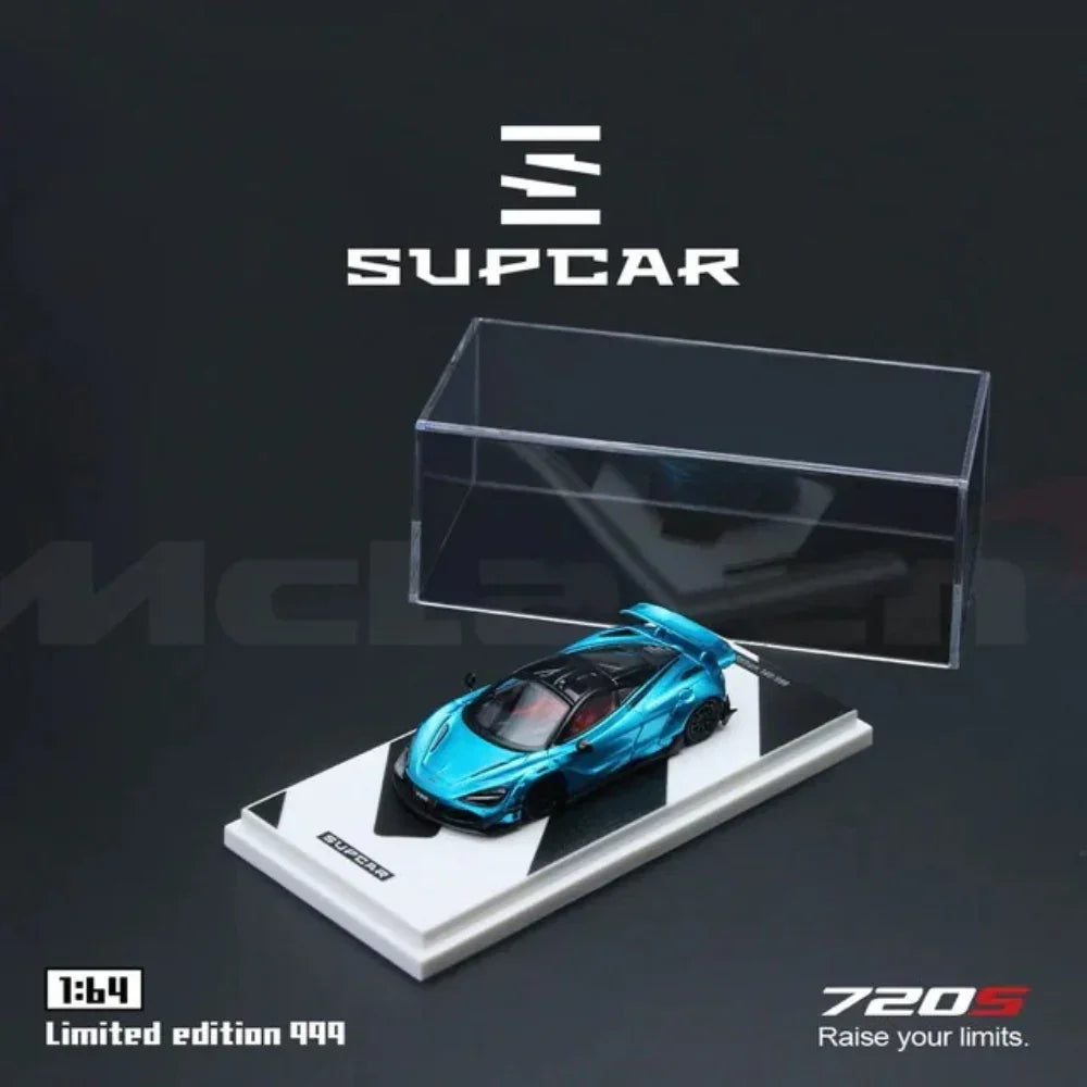 Premium scale diecast model car – SupCar McLaren 720S alloy car model, 1:64 Scale (Bright Blue) Collectible